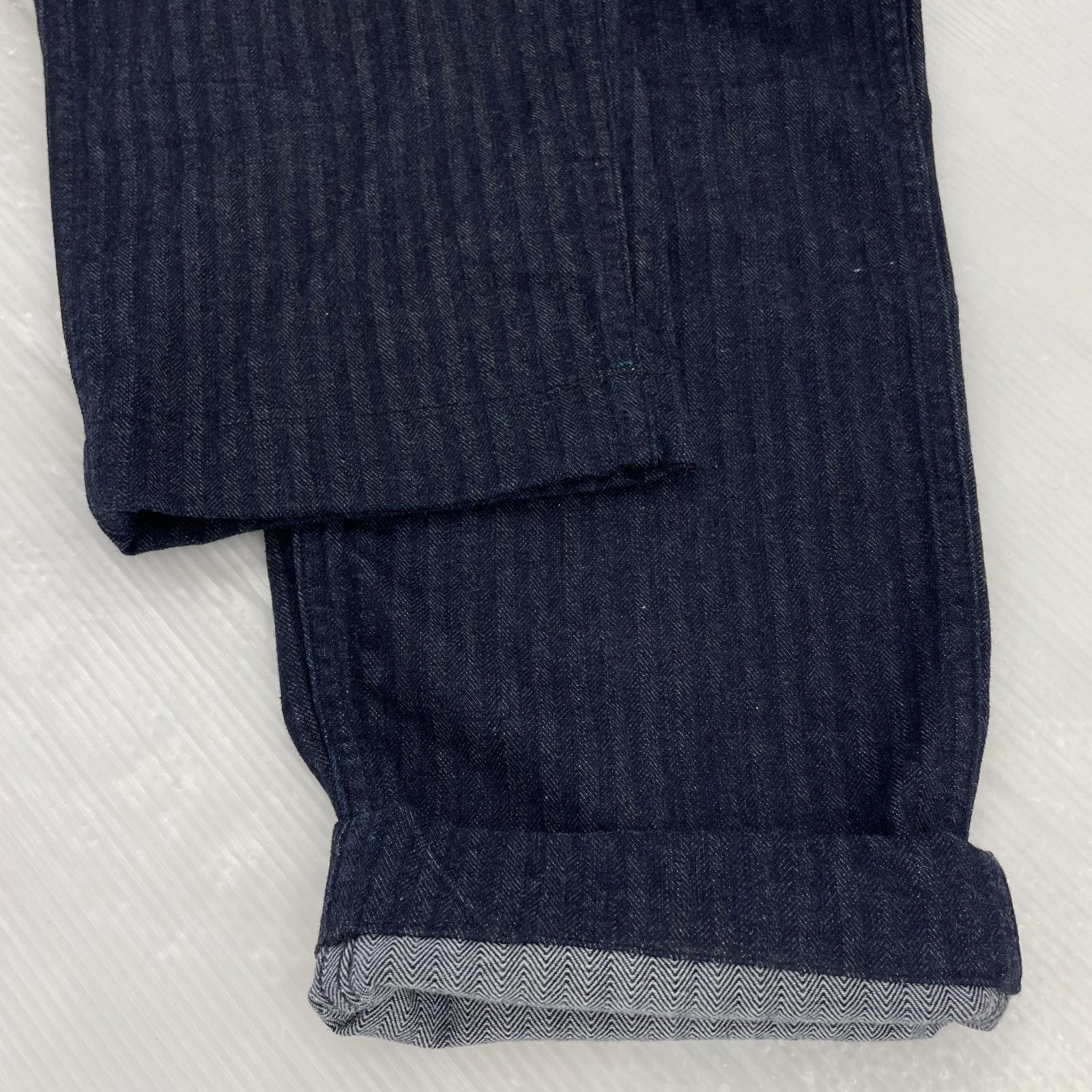 パンツ Indigo Herringbone Officer Trousers W34