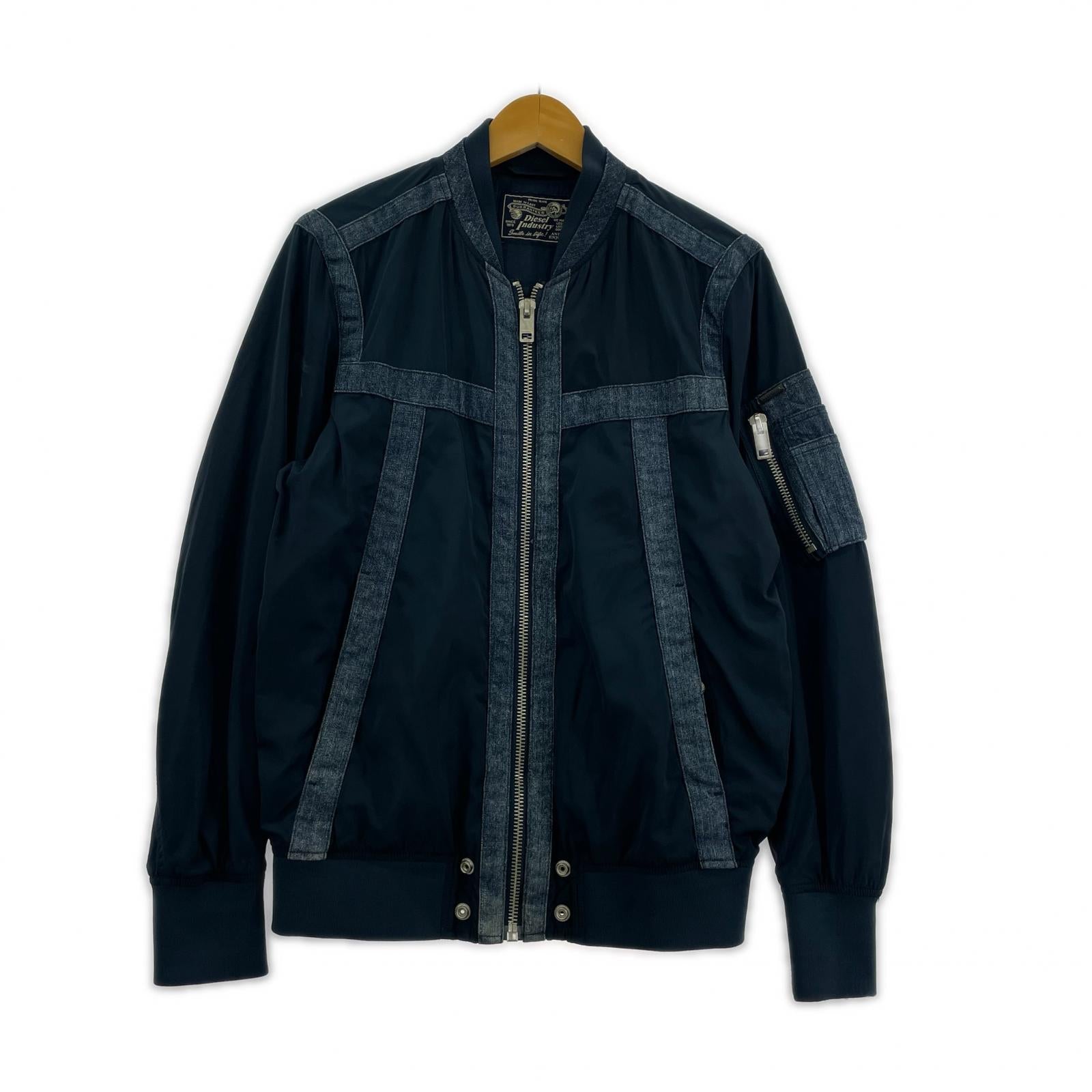 ジャケット DIESEL デニムテープ ナイロンボンバージャケット ネイビー ネイビー