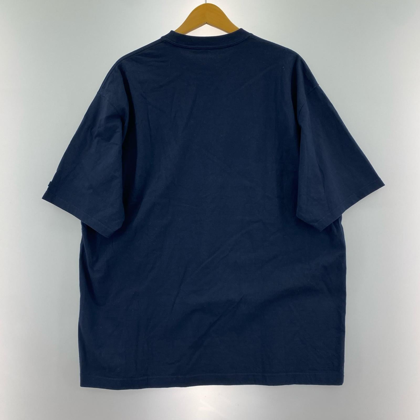 半袖Tシャツ 袖ロゴパッチTee 紺 (XL) ネイビー