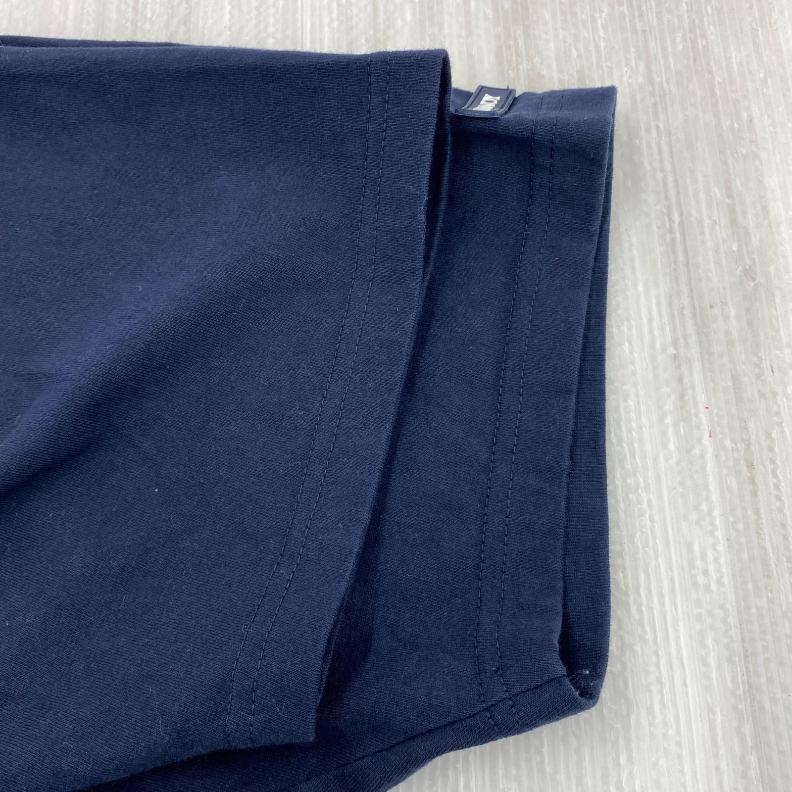 半袖Tシャツ 袖ロゴパッチTee 紺 (XL) ネイビー