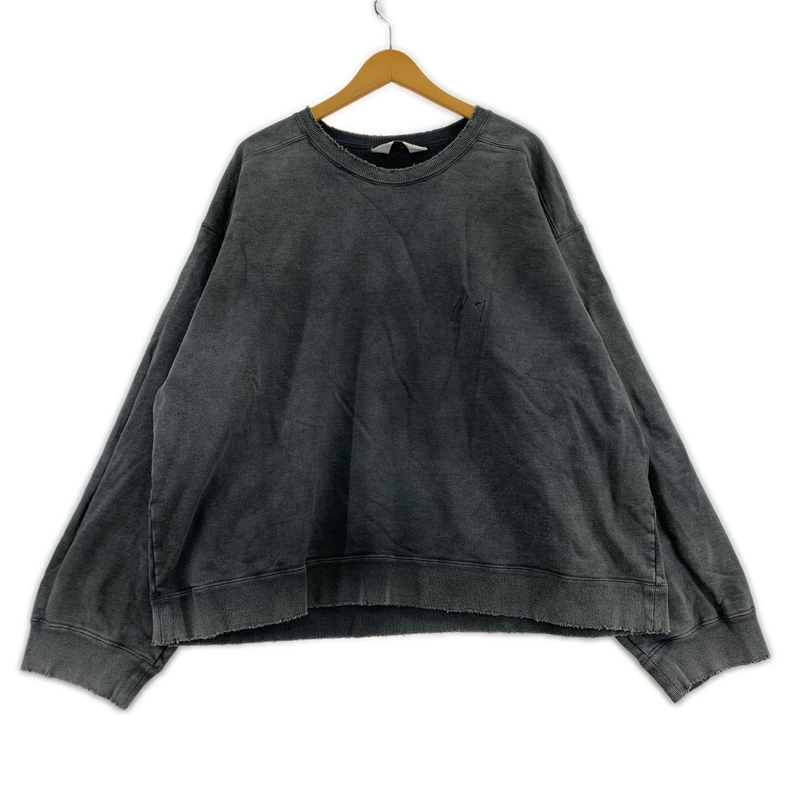 その他トップス ANCELLM EMBROIDERY UNEVEN OVER SWEAT SHIRT 2 ANC-CT64 2 グレー