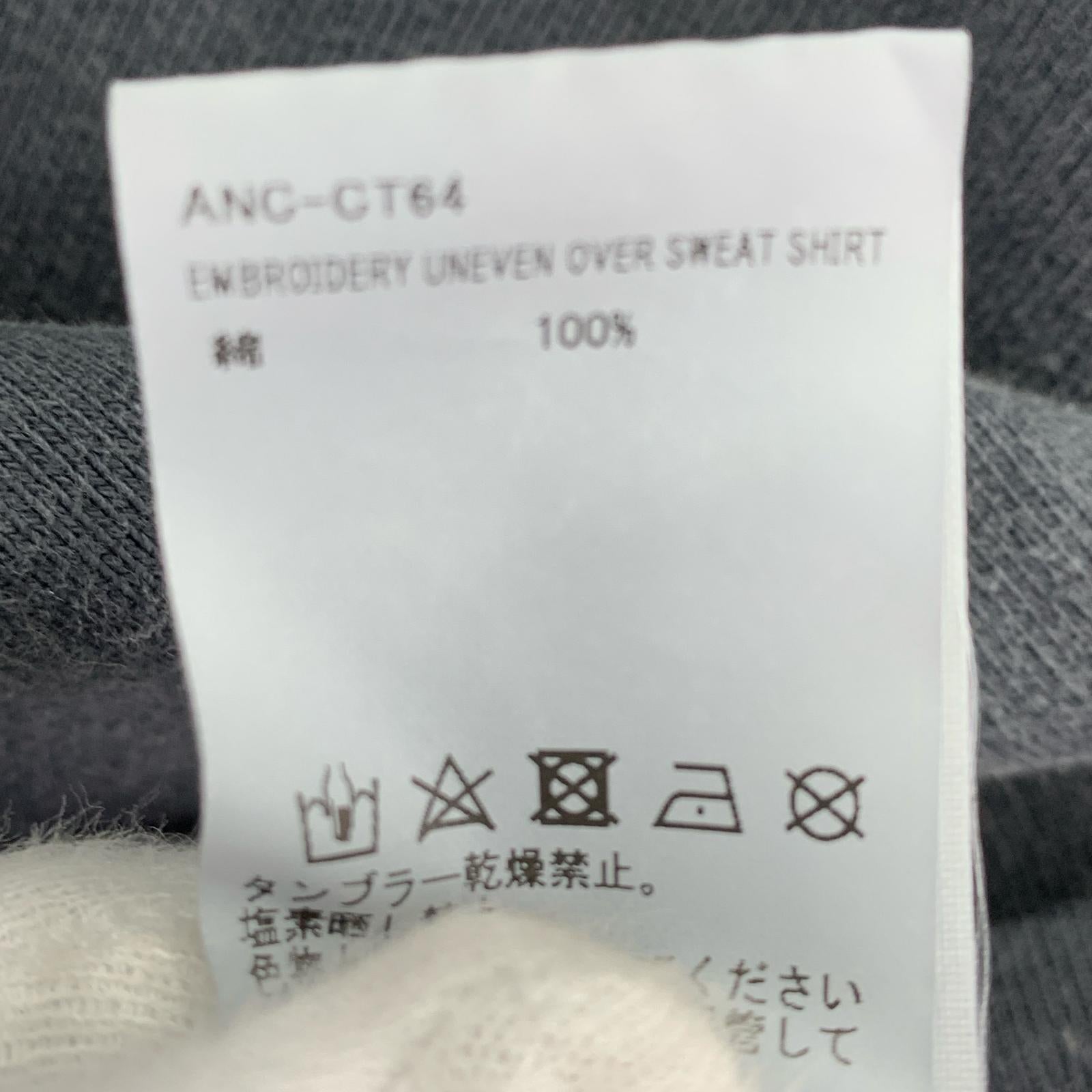 その他トップス ANCELLM EMBROIDERY UNEVEN OVER SWEAT SHIRT 2 ANC-CT64 2 グレー