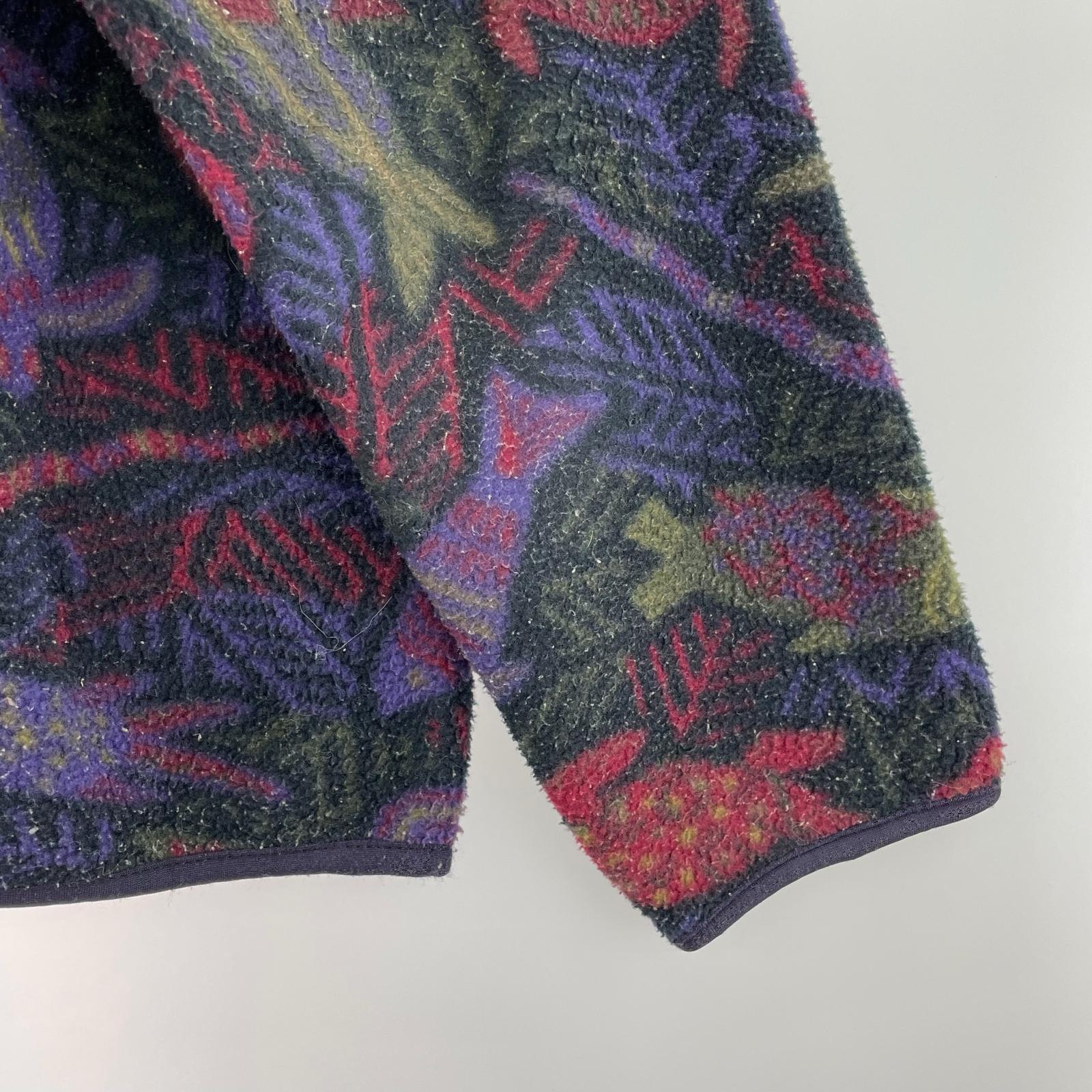 長袖Tシャツ 総柄SYNCHILLAフリース 90s USA(XS)