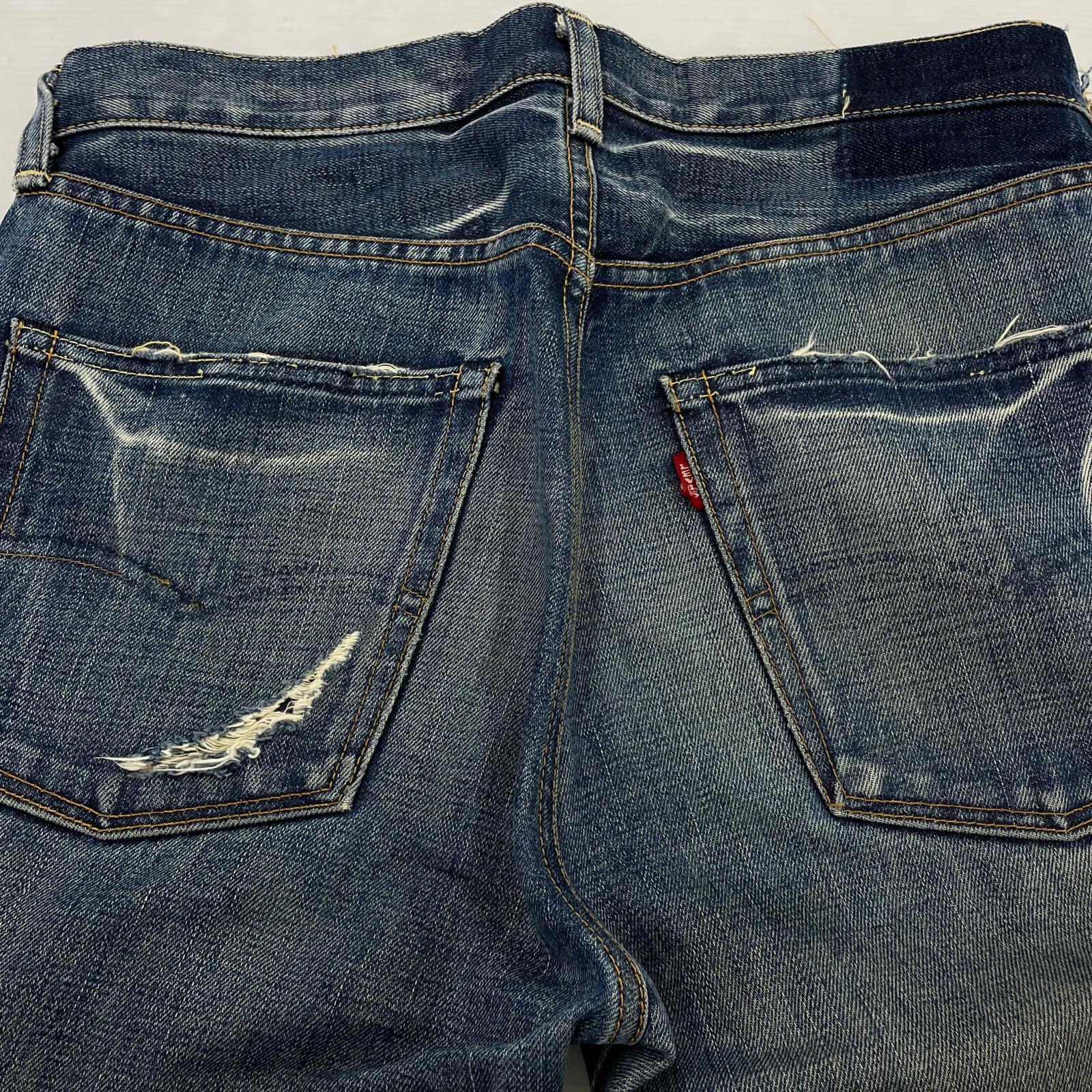 デニムパンツ LEVI'S VINTAGE CLOTHING デニム 66501 W32 赤耳 32 ネイビー