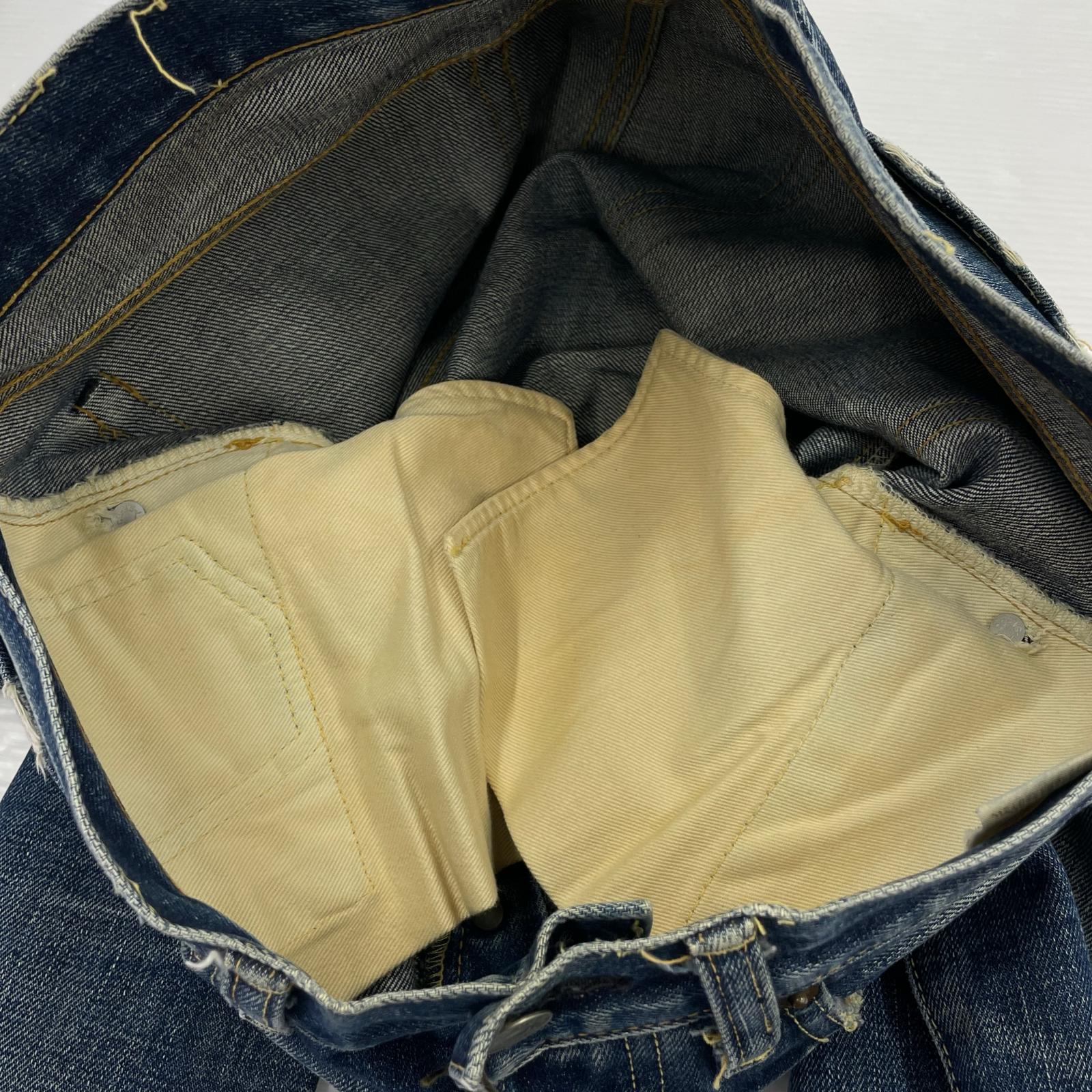 デニムパンツ LEVI'S VINTAGE CLOTHING デニム 66501 W32 赤耳 32 ネイビー