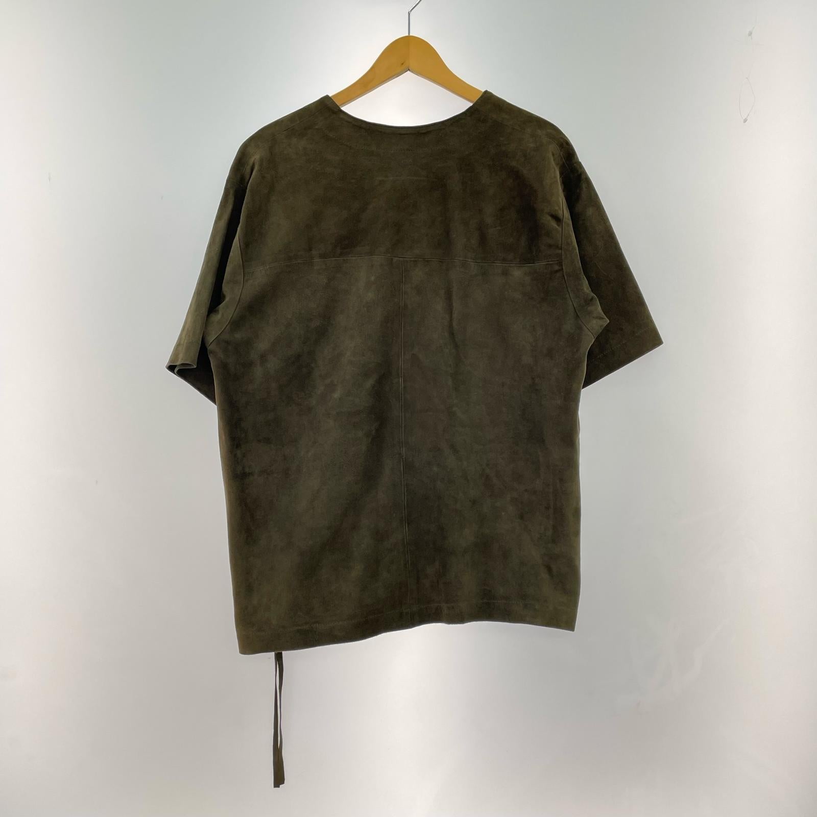 半袖Tシャツ レースアップ スウェード ブラウン ブラウン