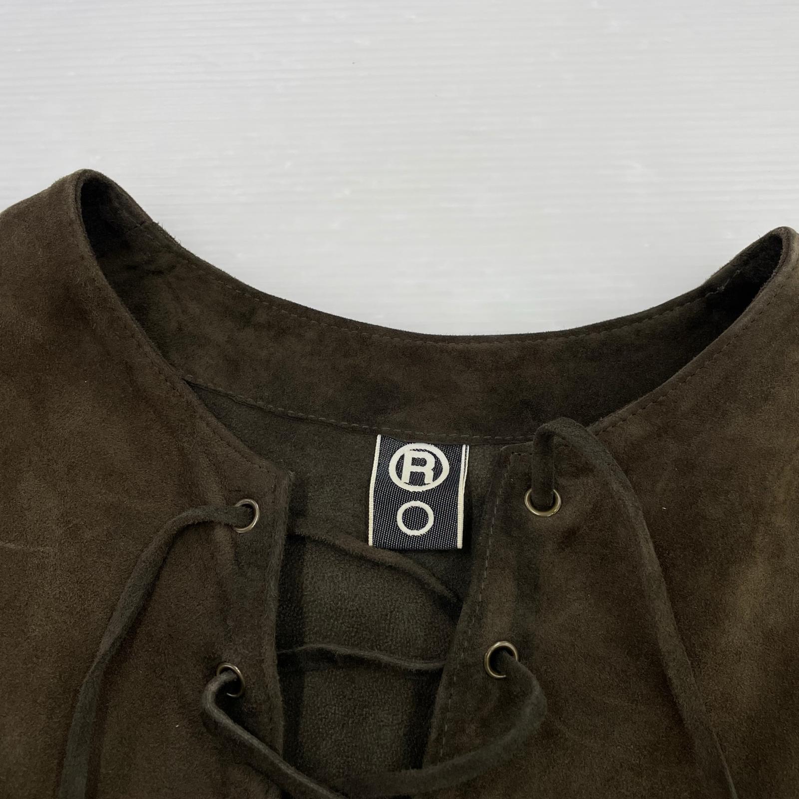 半袖Tシャツ レースアップ スウェード ブラウン ブラウン