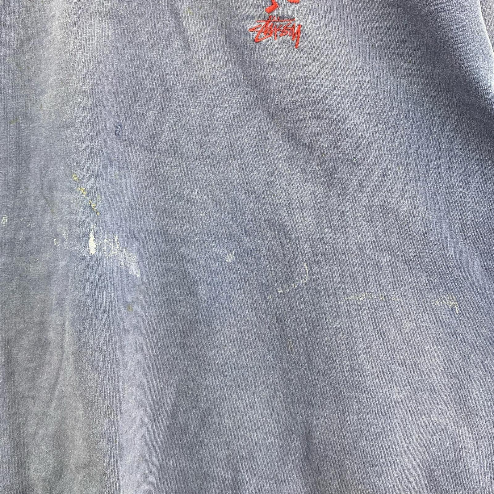 長袖Tシャツ 80s Shadow Man 刺繍ロゴ ラガーシャツ (L) 紺 L
