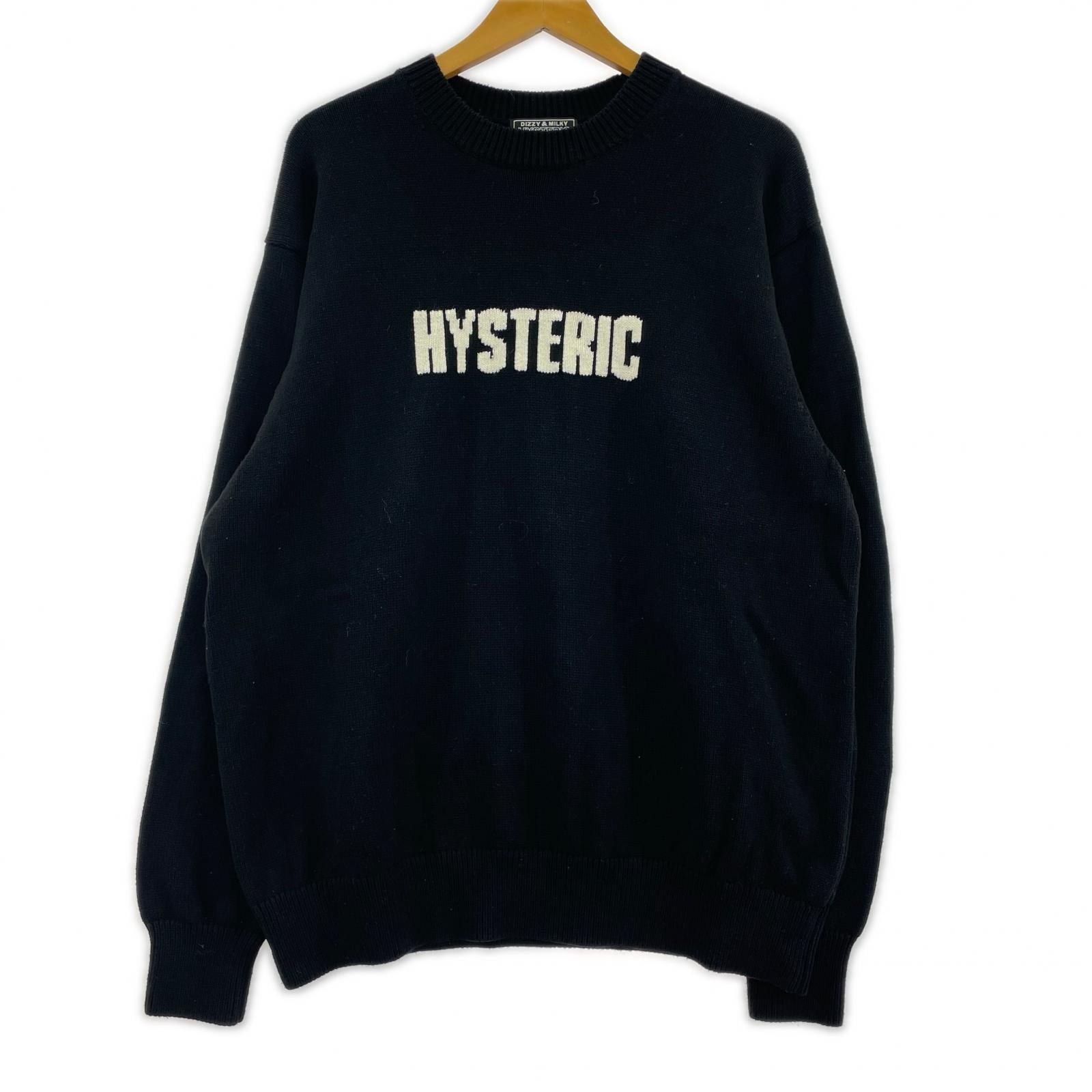 ニット THE BAD GIRLS編込 BLK L ブラック