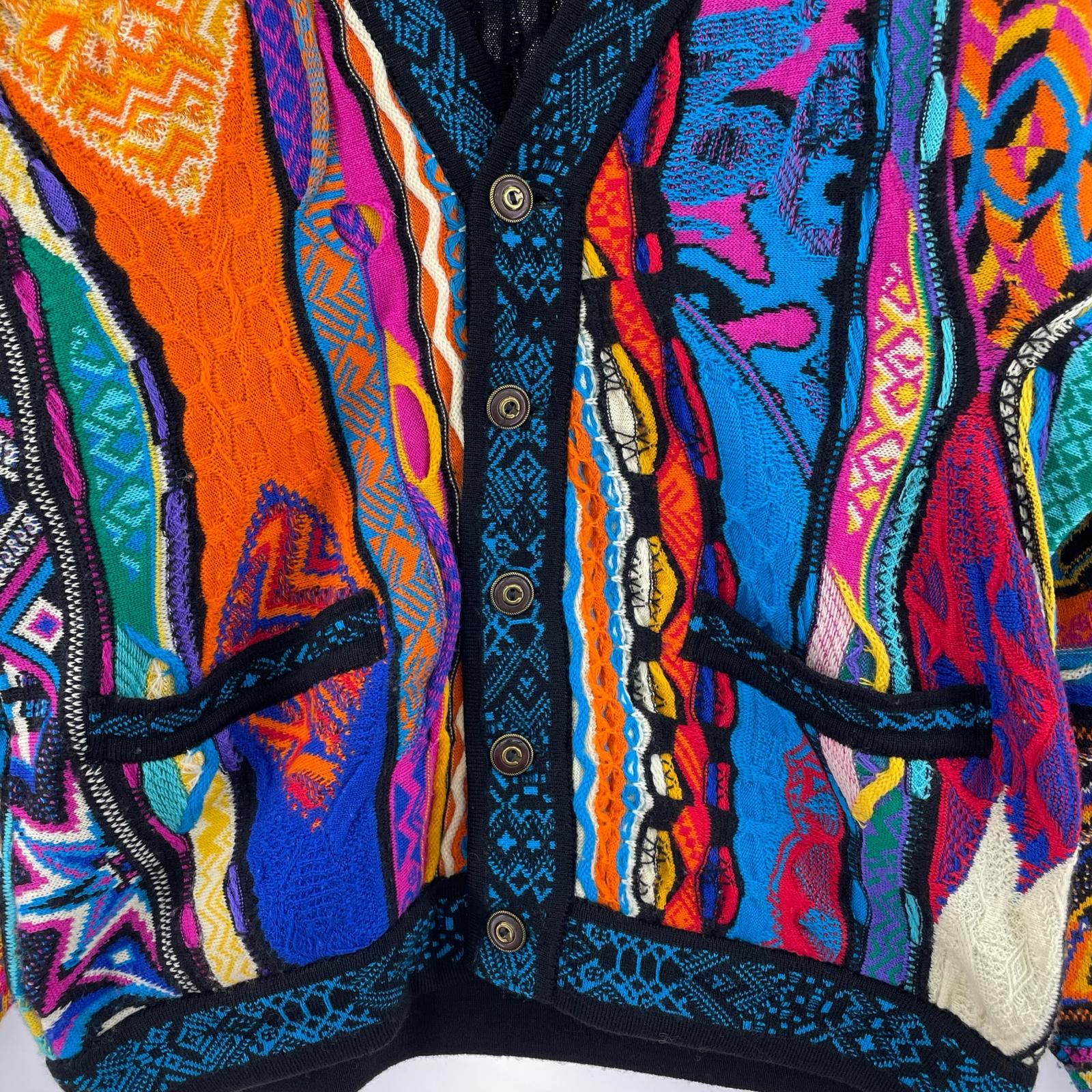カーディガン COOGI 3Dニット AUS製 マルチカラー