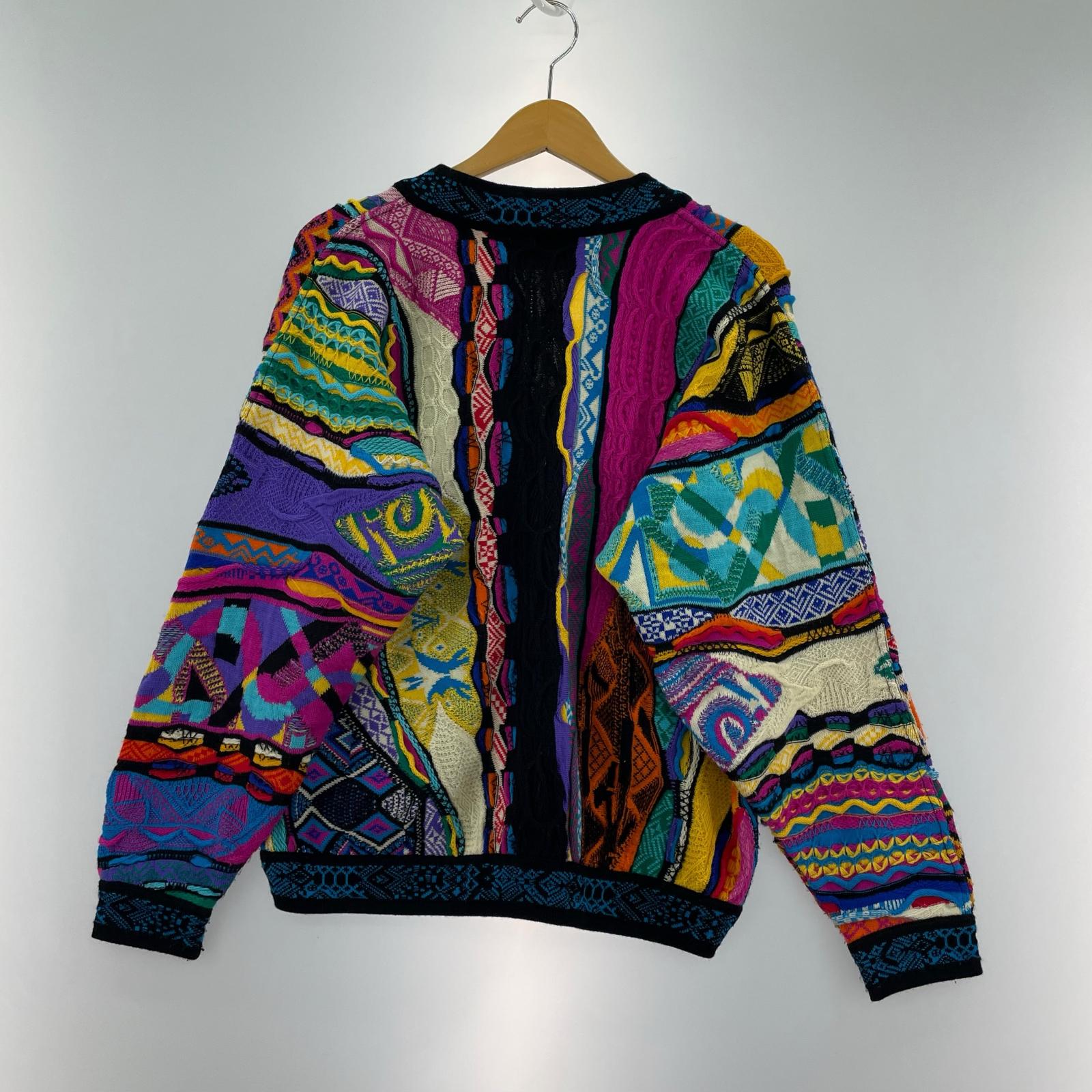 カーディガン COOGI 3Dニット AUS製 マルチカラー