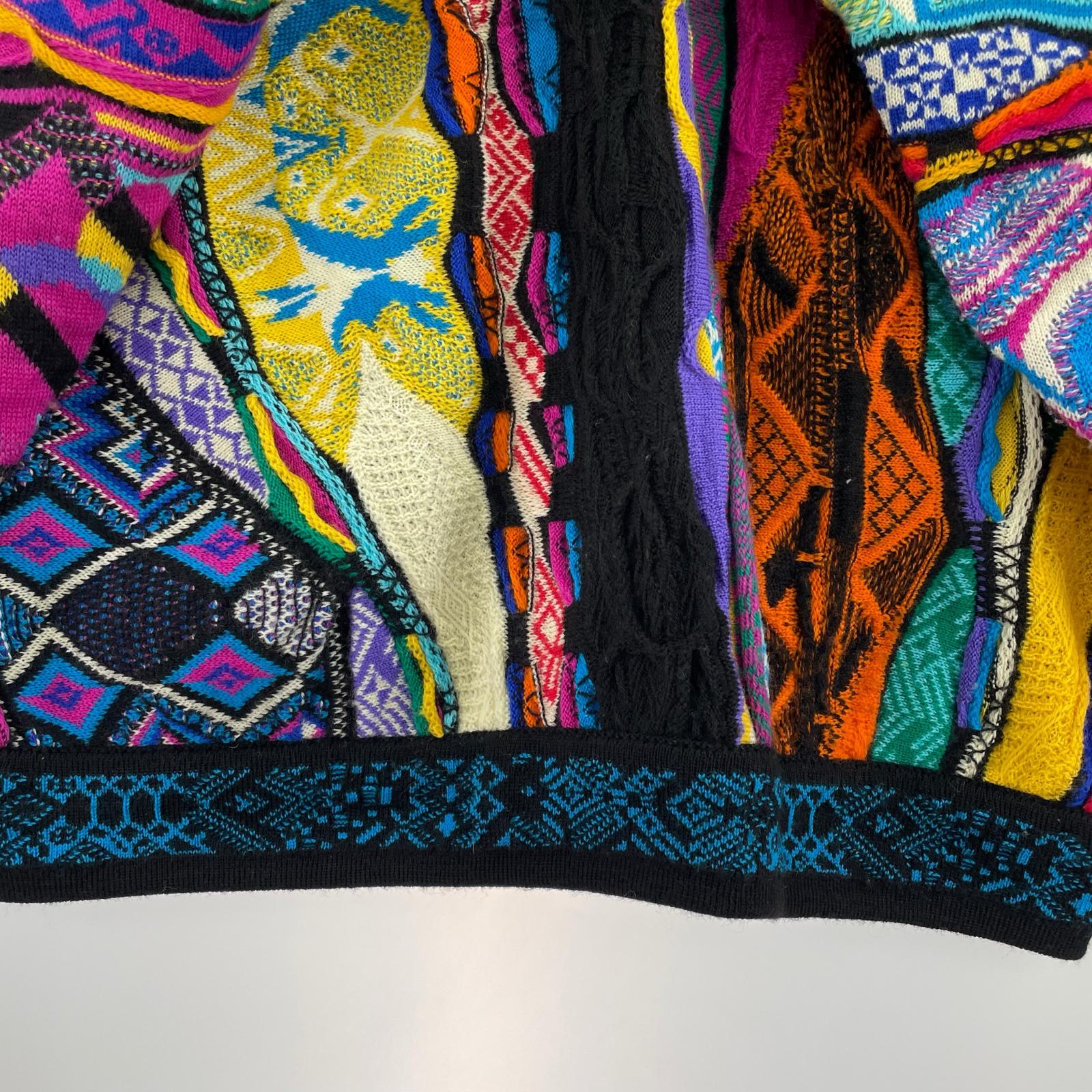 カーディガン COOGI 3Dニット AUS製 マルチカラー