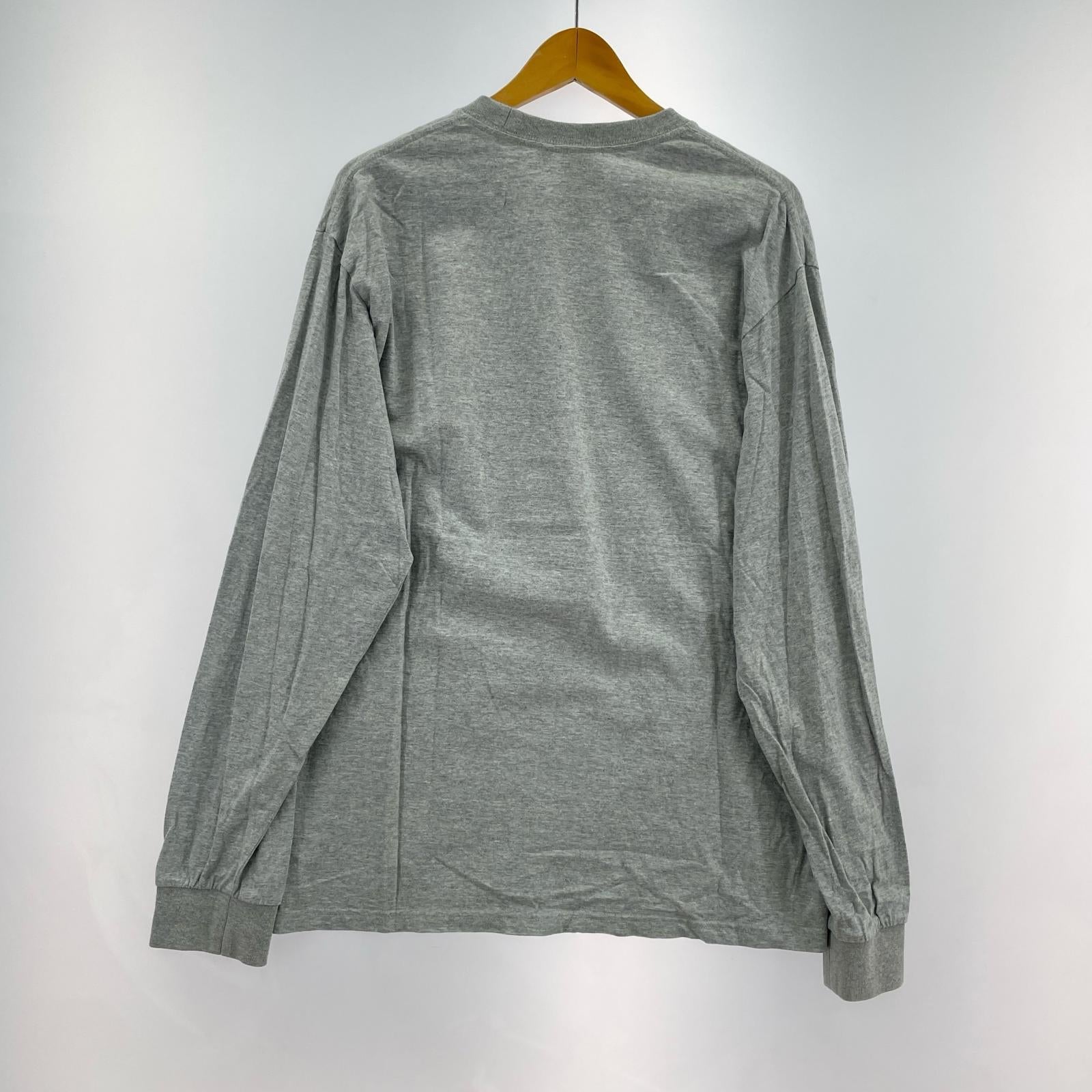 長袖Tシャツ フロントプリントTEE グレー L グレー