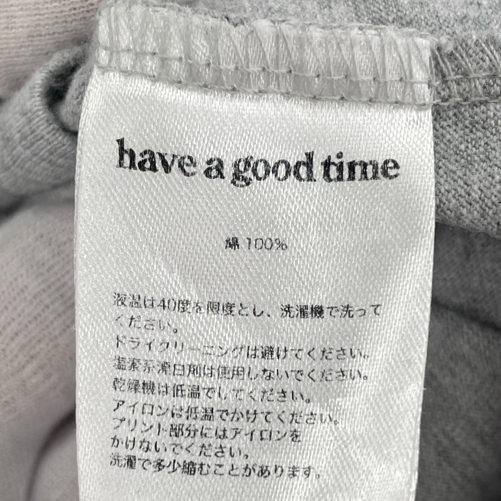 長袖Tシャツ フロントプリントTEE グレー L グレー