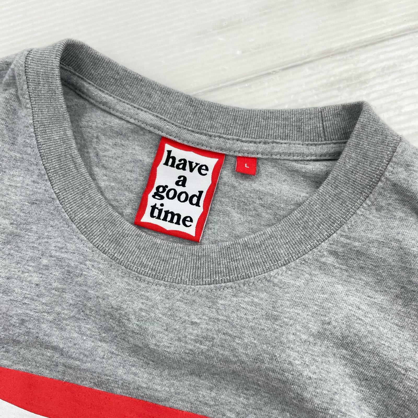 長袖Tシャツ フロントプリントTEE グレー L グレー
