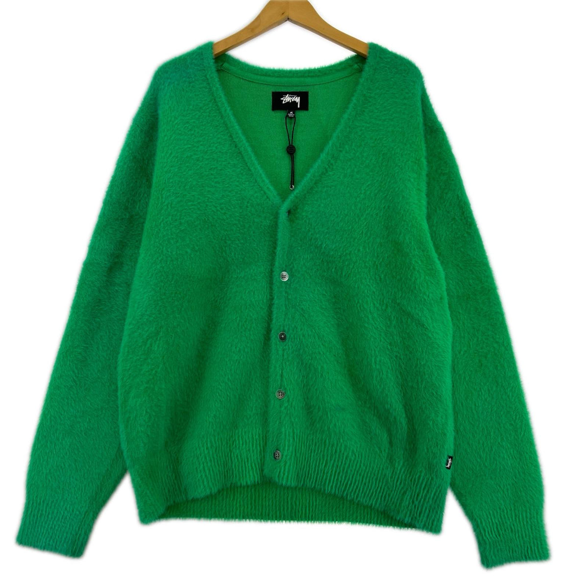 カーディガン シャギーニット グリーン M M グリーン