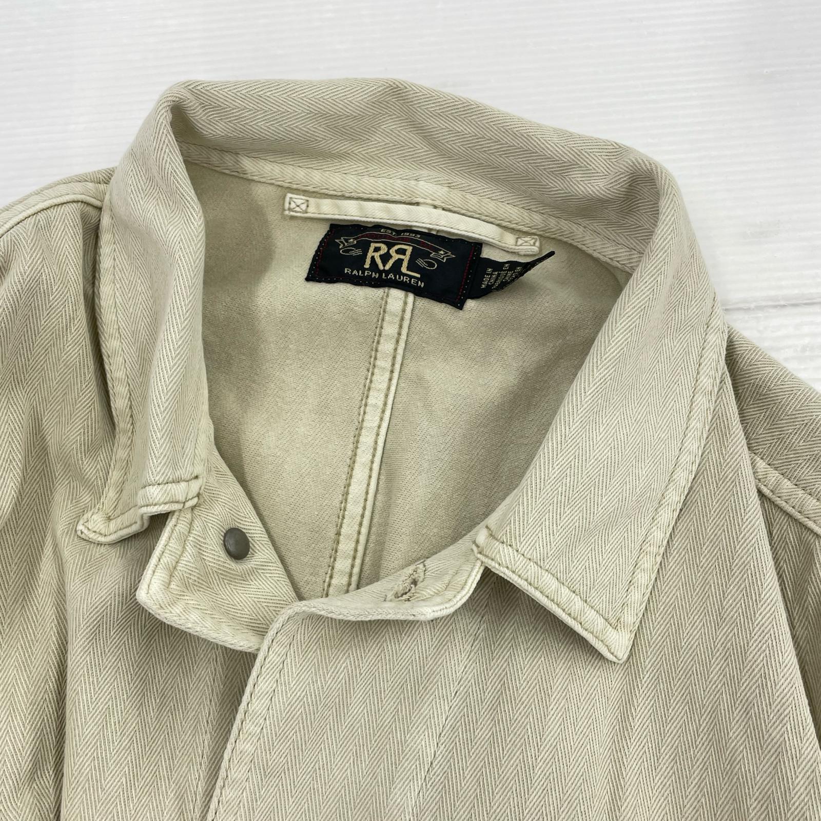 ジャケット RRL ガーメントダイドニット ヘリンボーン ショップコート S ベージュ