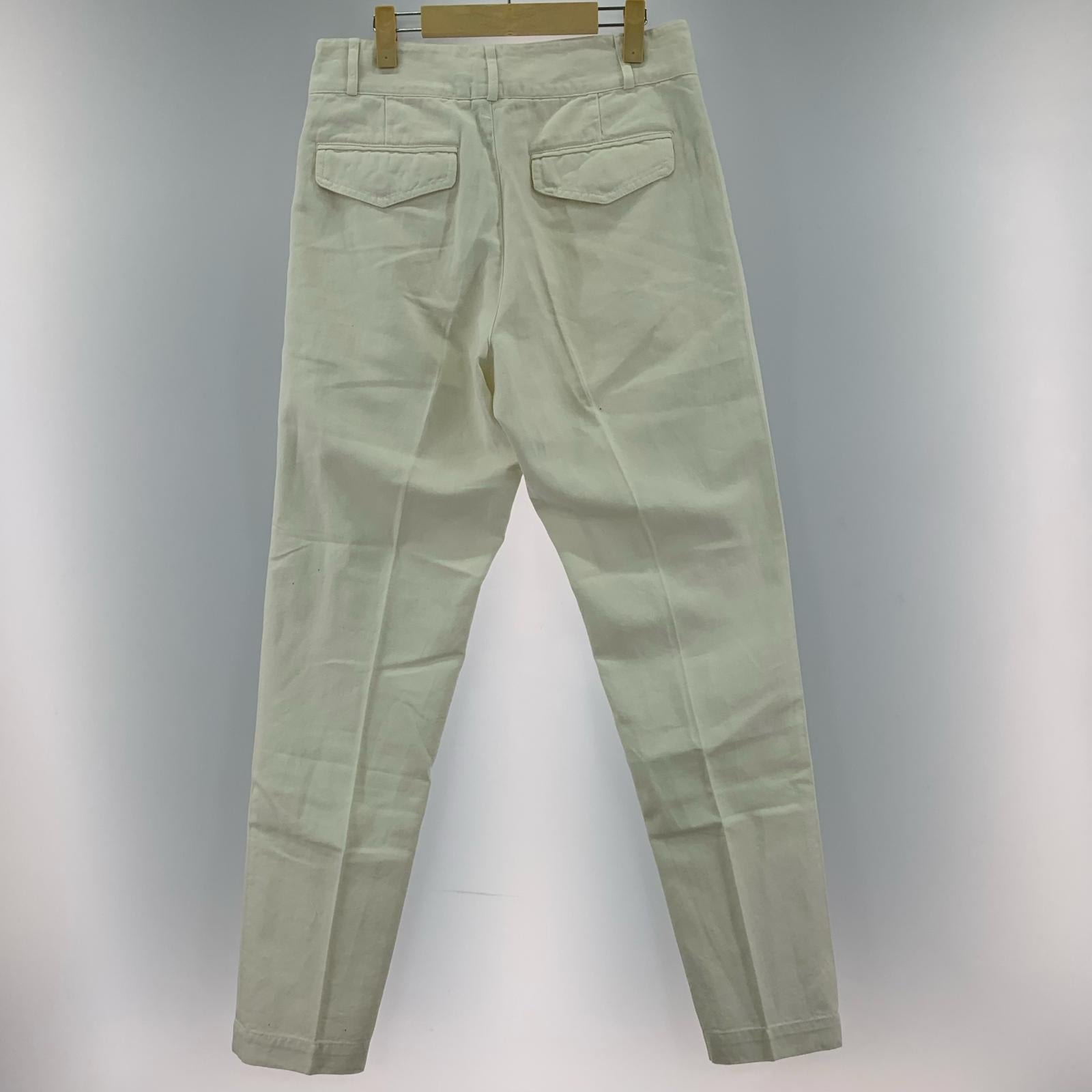パンツ DRIES VAN NOTEN コットンリネンスラックス 46 アイボリー 46