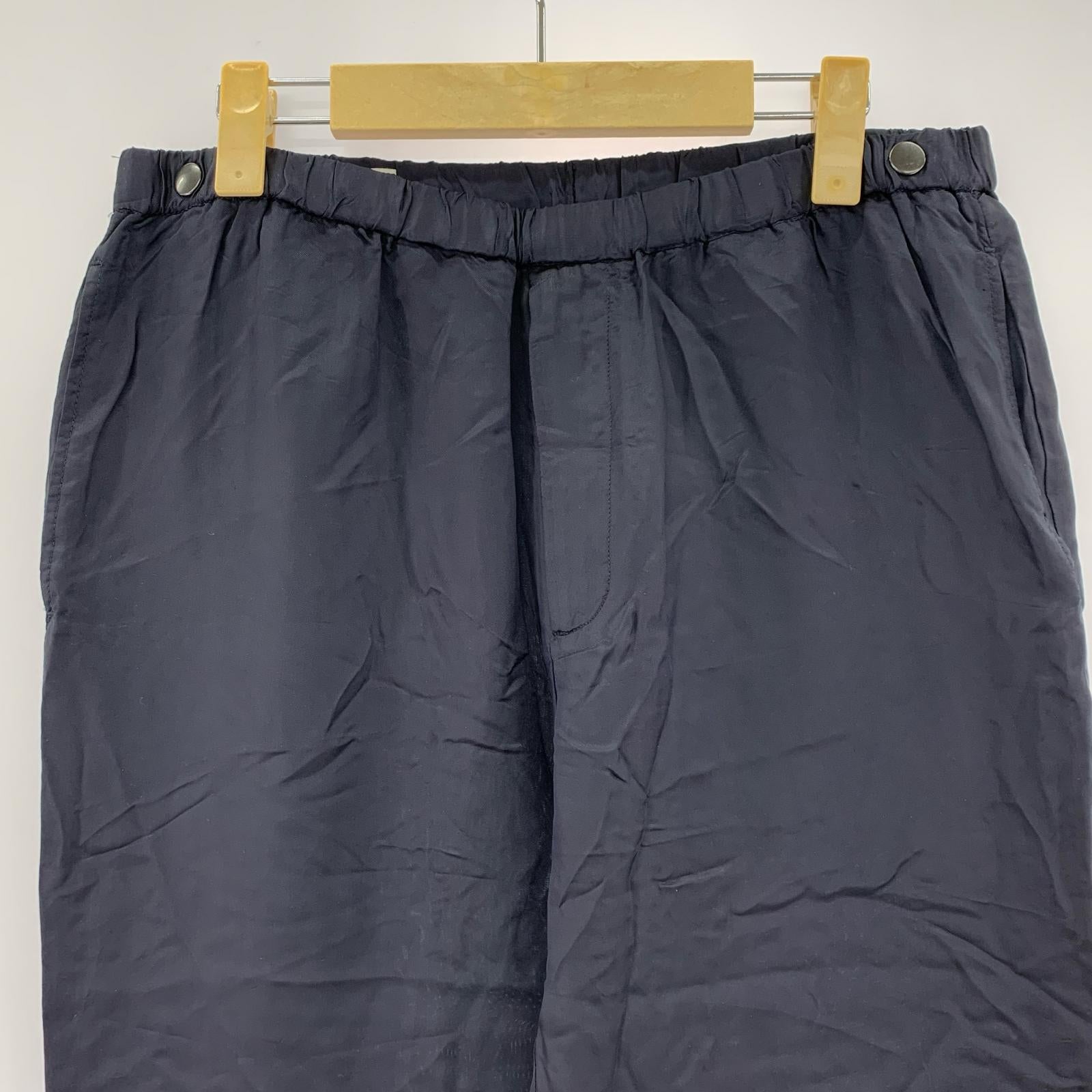 パンツ DRIES VAN NOTEN レーヨン×キュプラ イージーパンツ 48 ネイビー 48 ネイビー