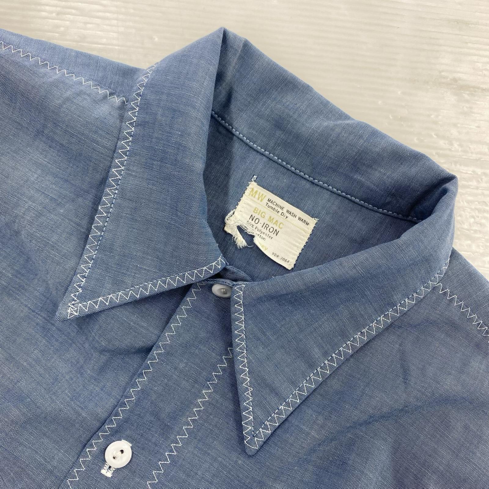 半袖シャツ 70s BIG MAC Penney ポリコットン(-) ブルー
