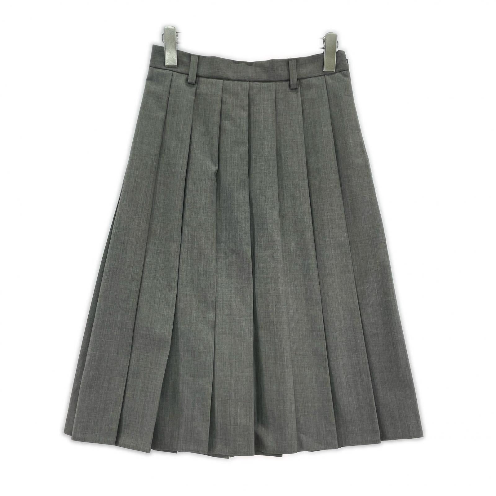 24AW Wool Pleats Skirt 36 GRY