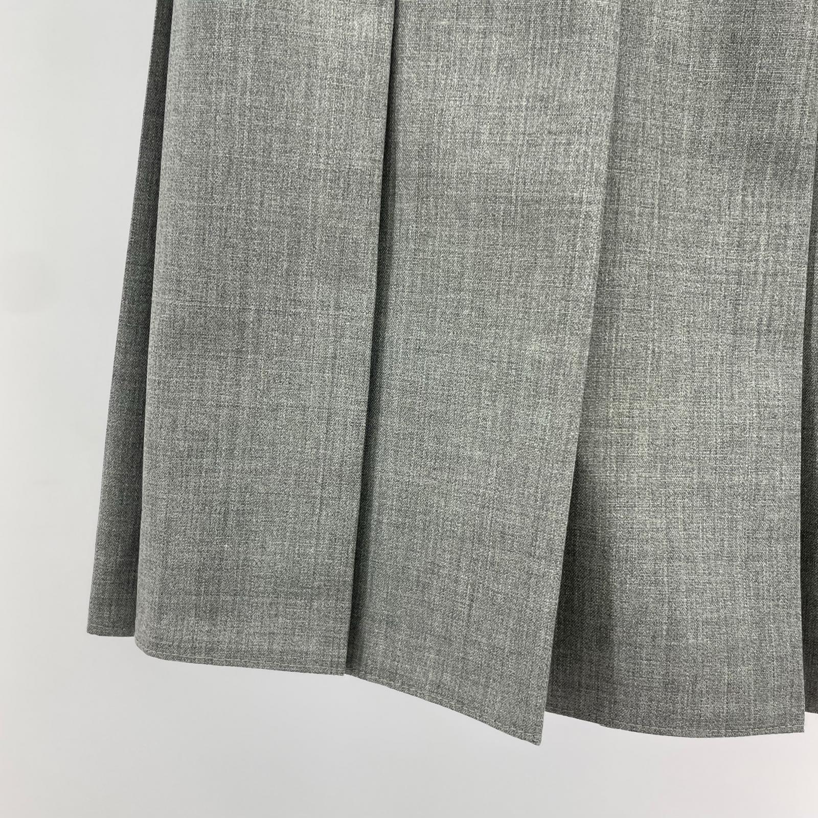24AW Wool Pleats Skirt 36 GRY
