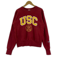 スウェット Champion リバースウィーブ USC USA製 赤 (M) M レッド