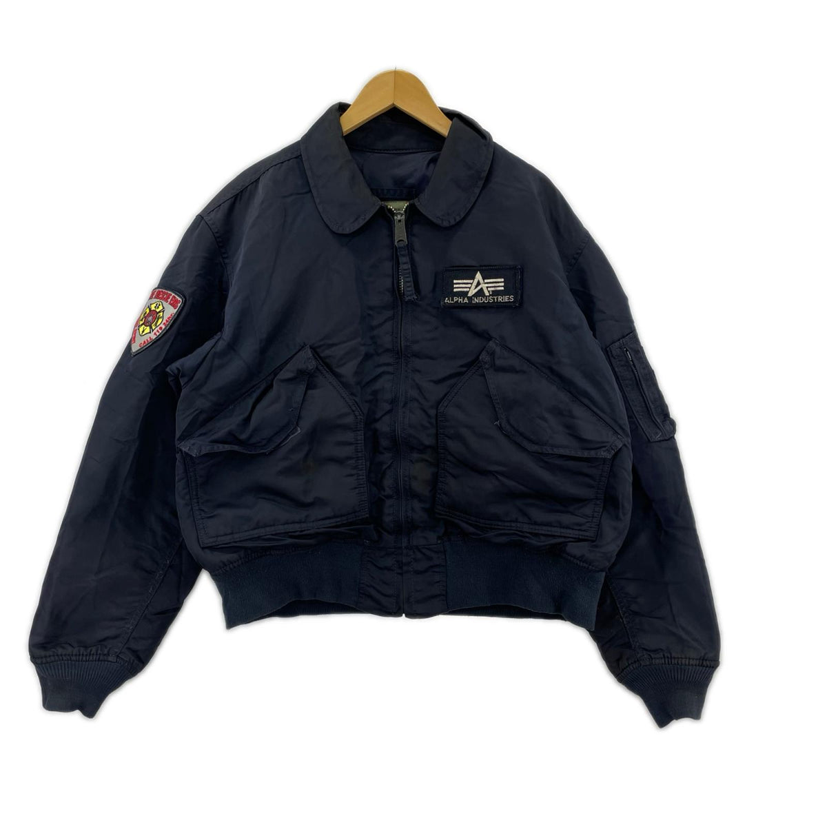 ミリタリージャケット ALPHA CWU-45/P フライトジャケット USA製 紺 (L) L