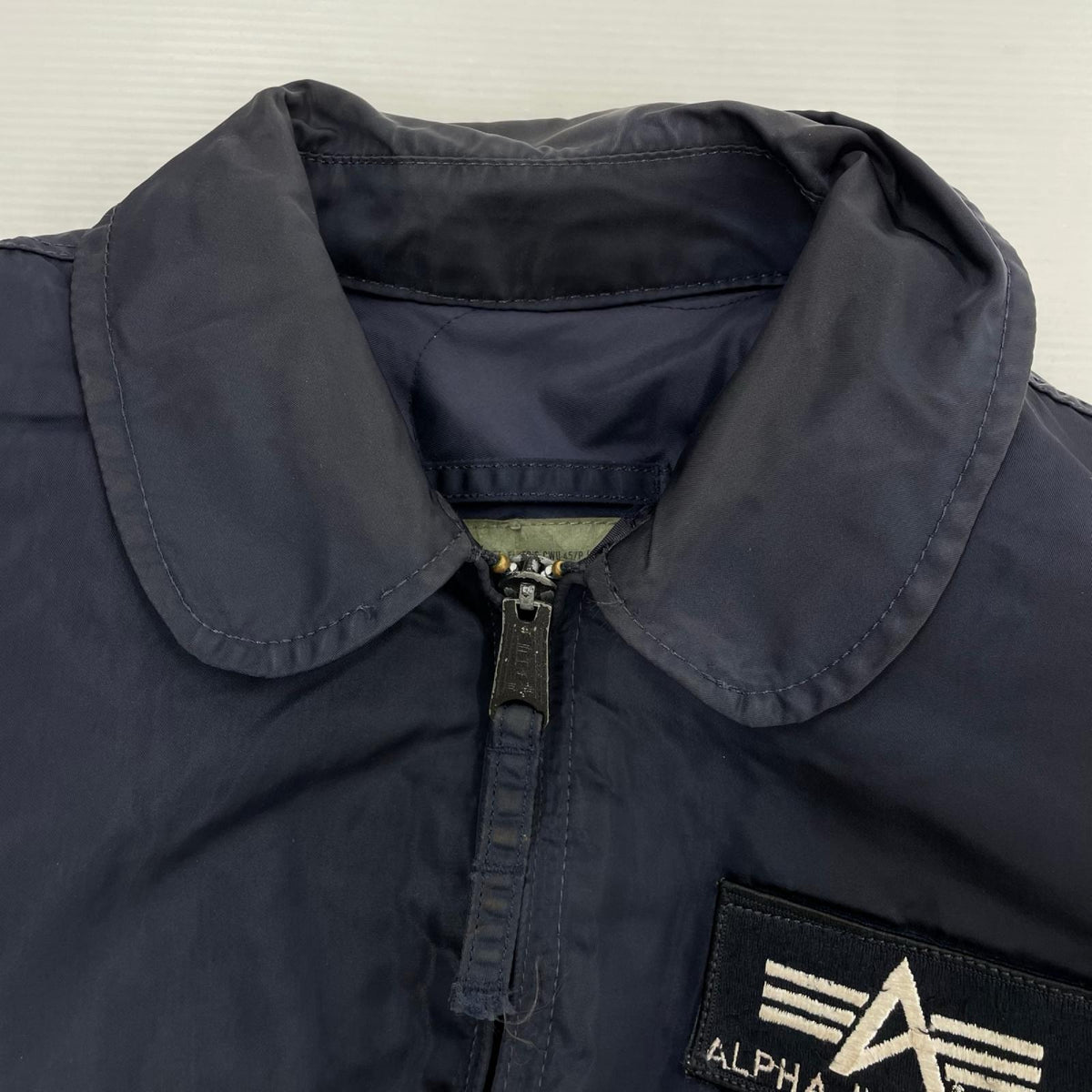 ミリタリージャケット ALPHA CWU-45/P フライトジャケット USA製 紺 (L) L