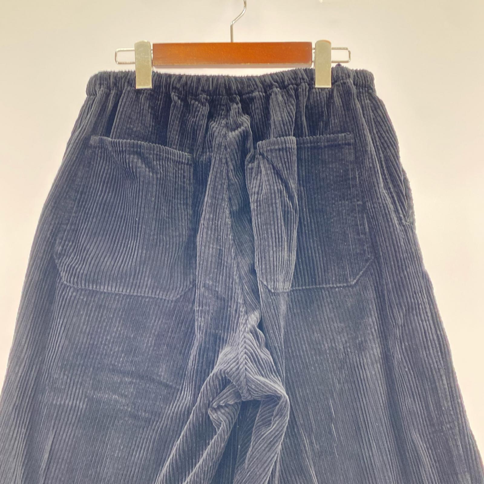パンツ COMOLI 24AW コーデュロイドローストリングパンツ A03-03018 ブラック 2 ブラック