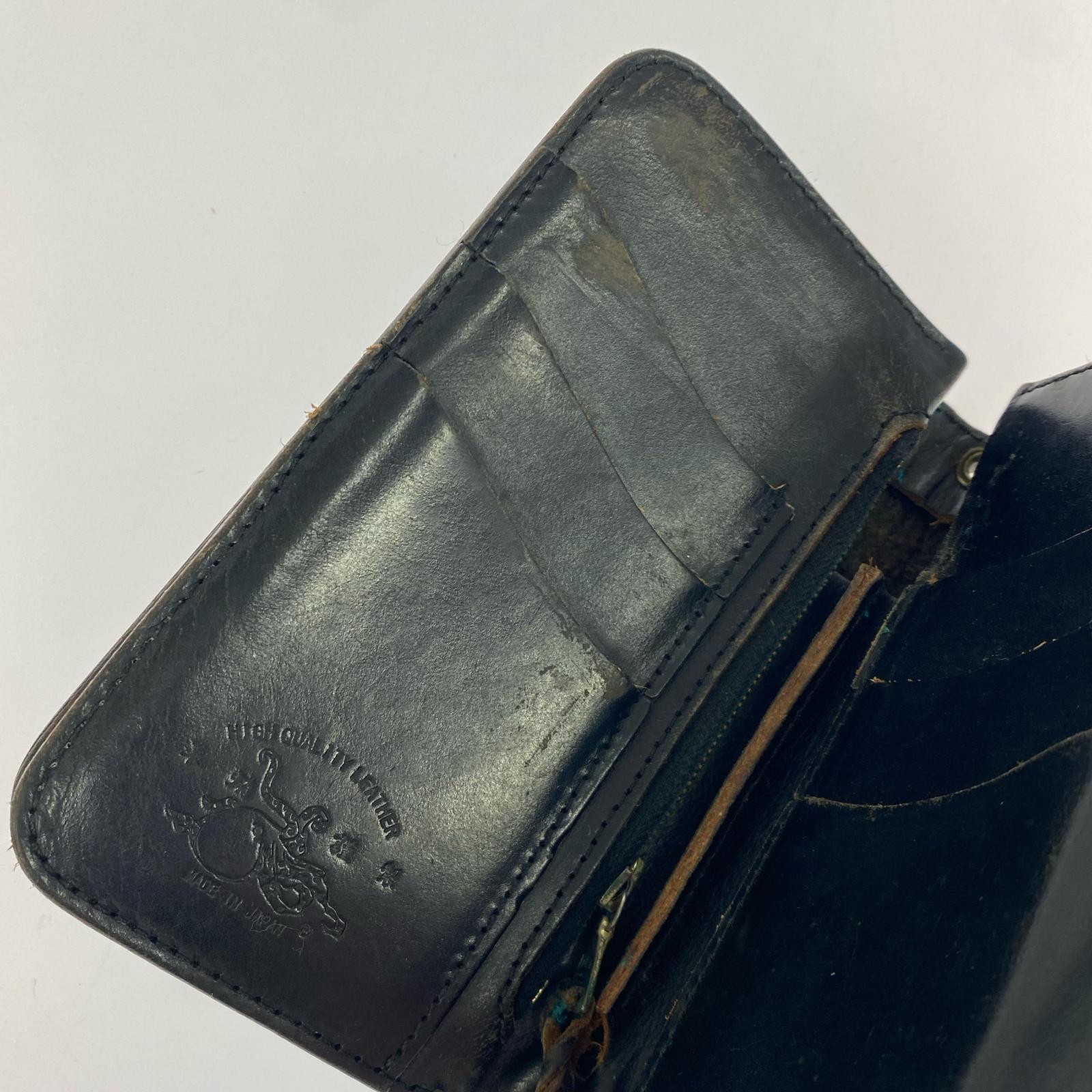 コンパクトウォレット 革蛸 レザー 蛸墨 黒 ブラック