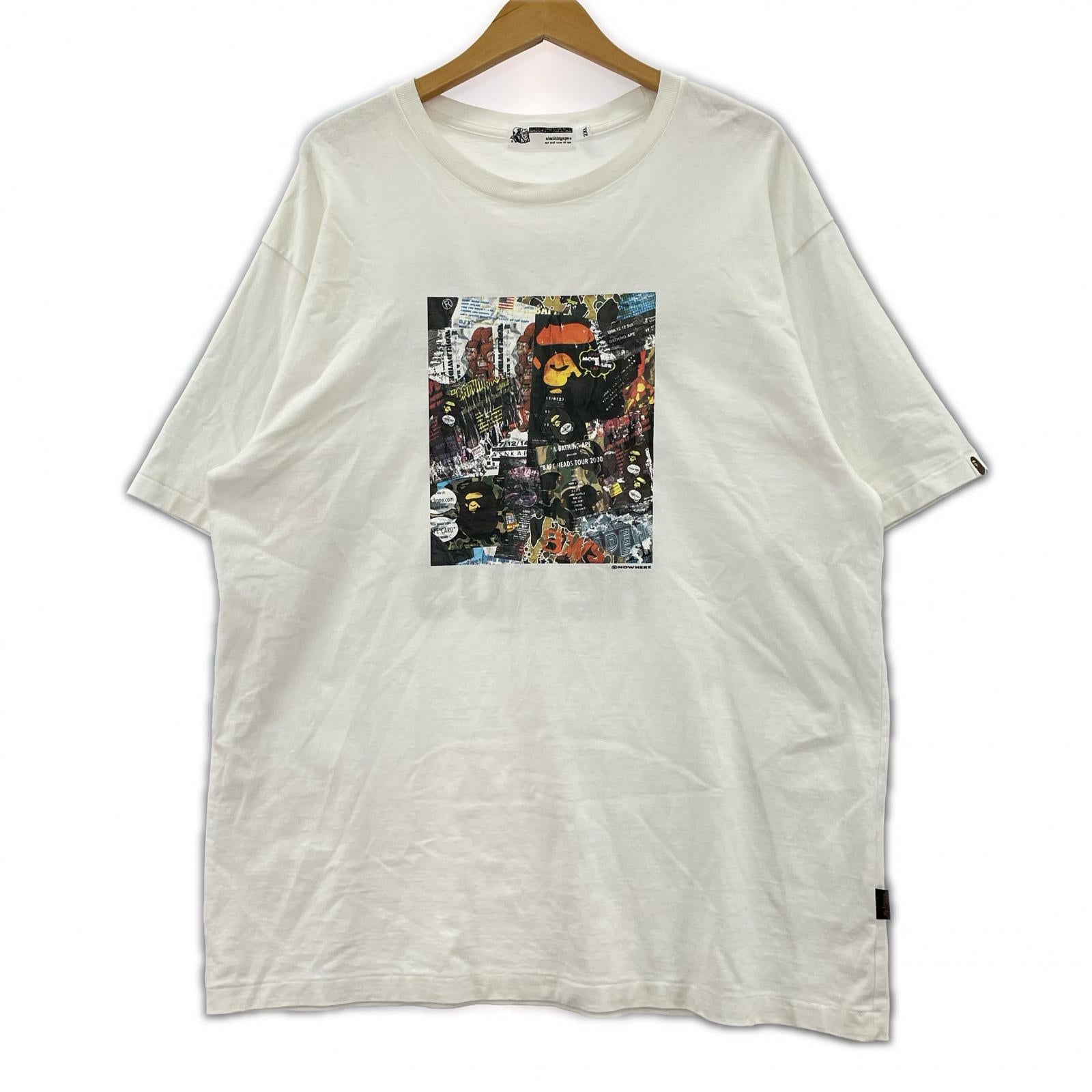 半袖Tシャツ BAPE FLYER PATTERN PRINT WHT (2XL) ホワイト