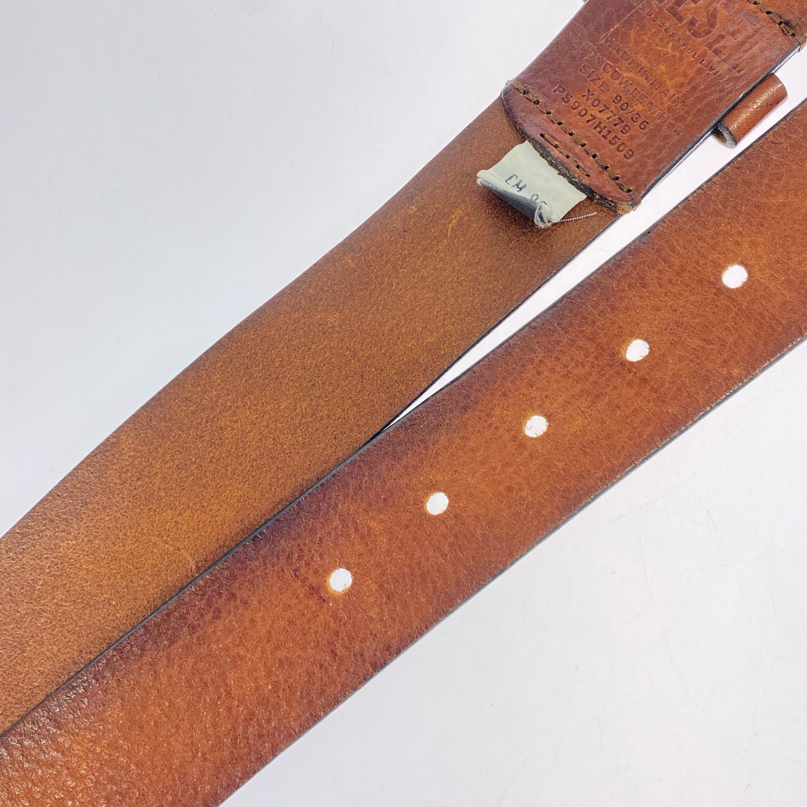 その他アクセサリー レザーロゴベルト BRW ブラウン