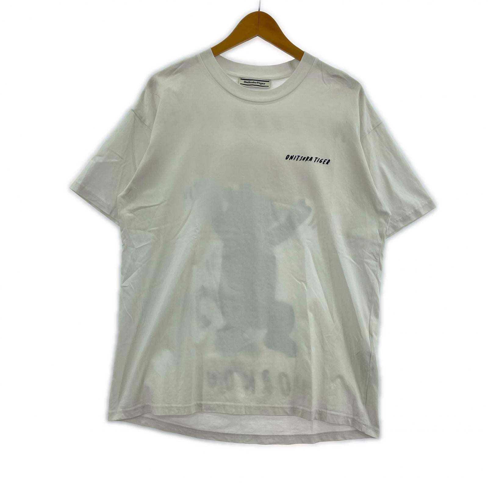 半袖Tシャツ ONITSUKA TIGER 白グラフィックTシャツ S ホワイト