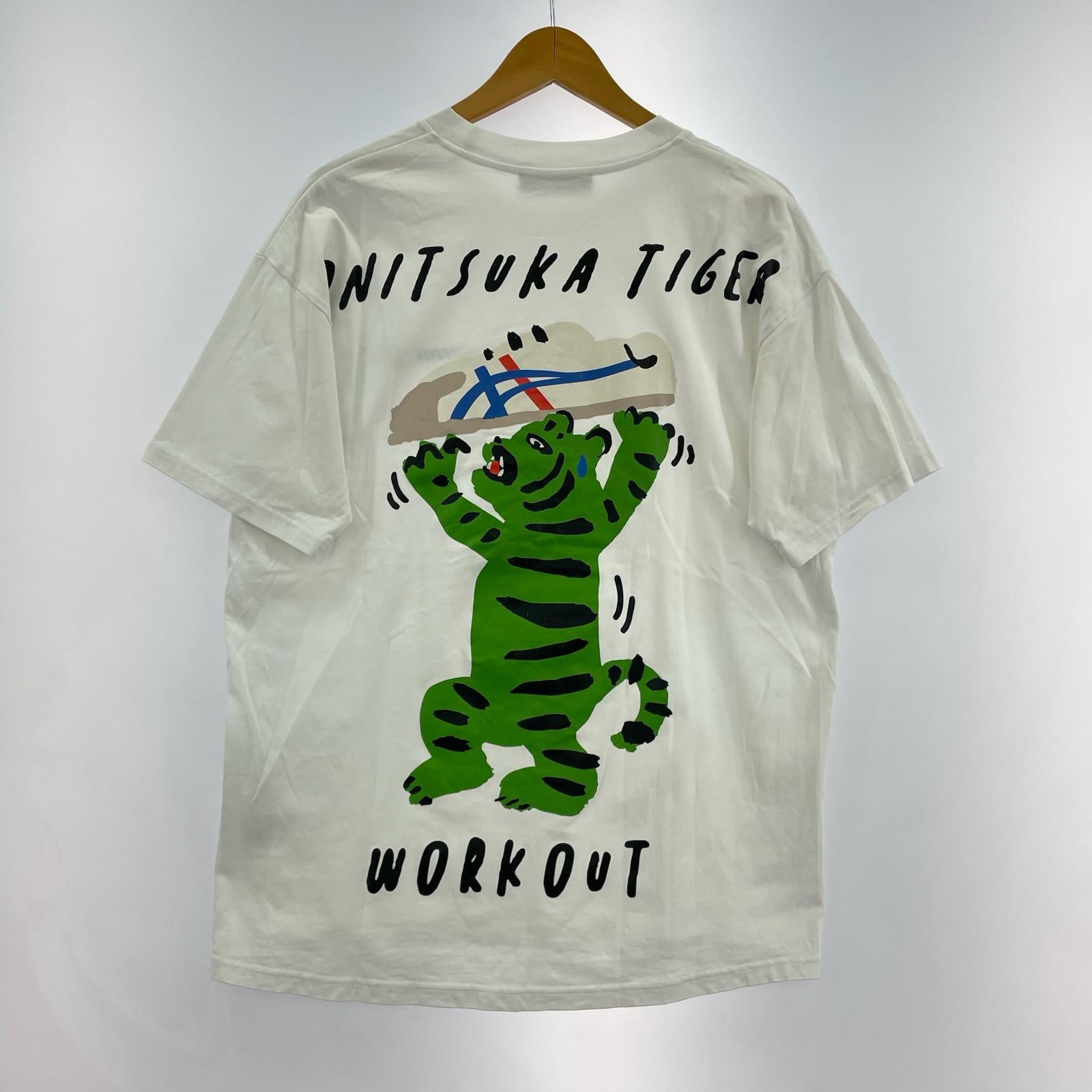 半袖Tシャツ ONITSUKA TIGER 白グラフィックTシャツ S ホワイト