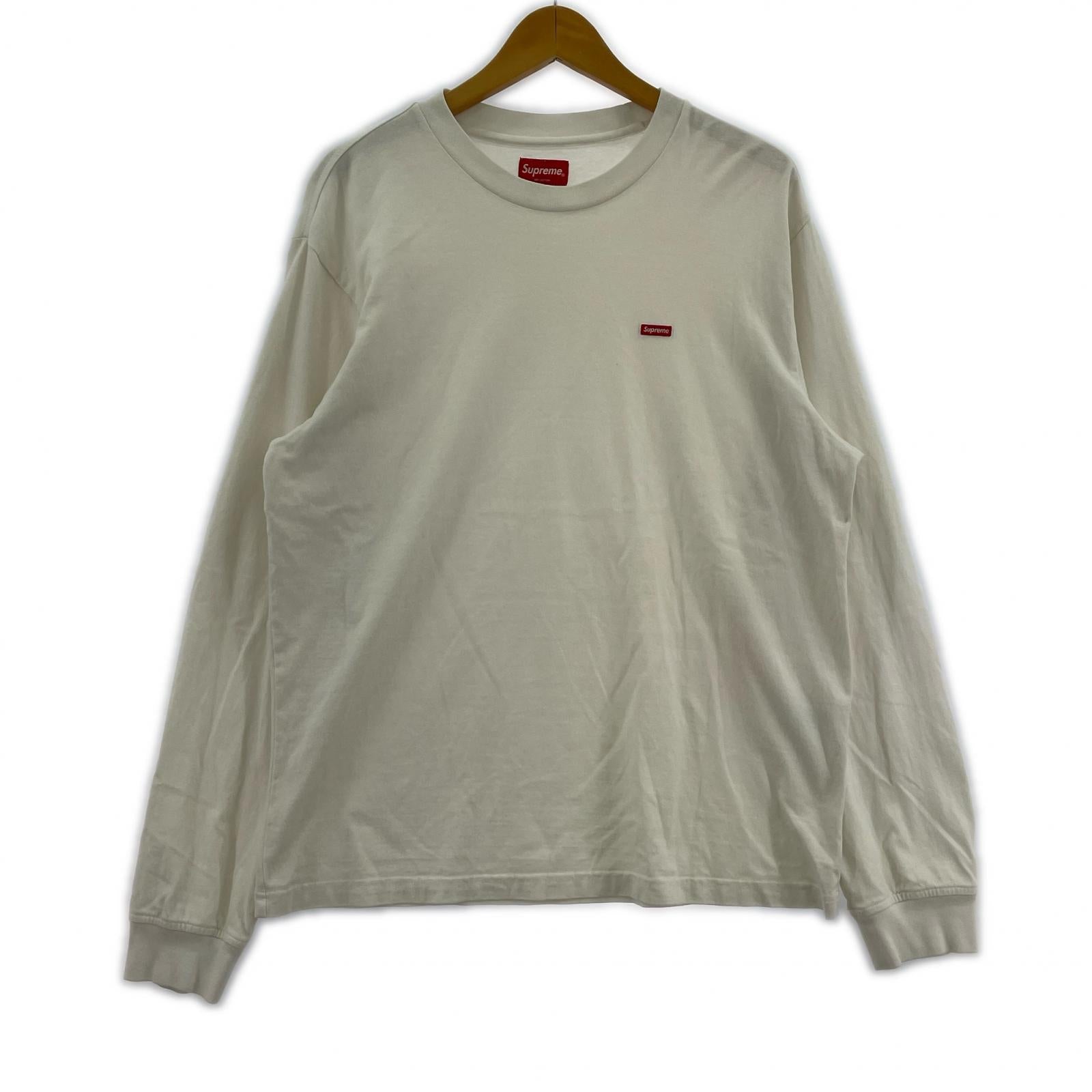 長袖Tシャツ スモールボックスロゴ 白 (S) S ホワイト