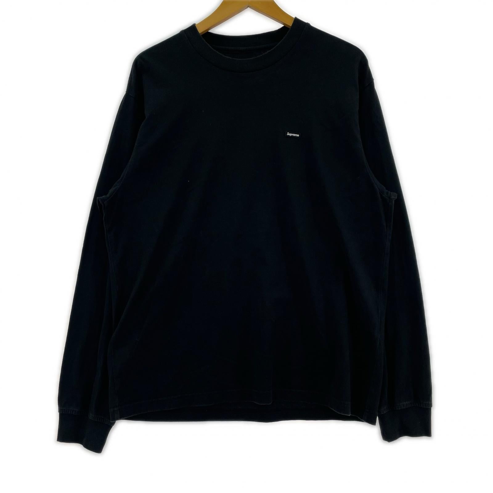長袖Tシャツ スモールボックスロゴ 黒 (S) S ブラック