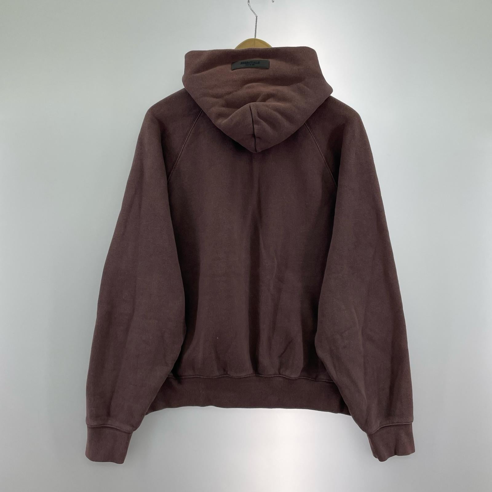 パーカー ESSENTIALS FEAR OF GOD ロゴスウェットパーカー 茶 (XS) ブラウン