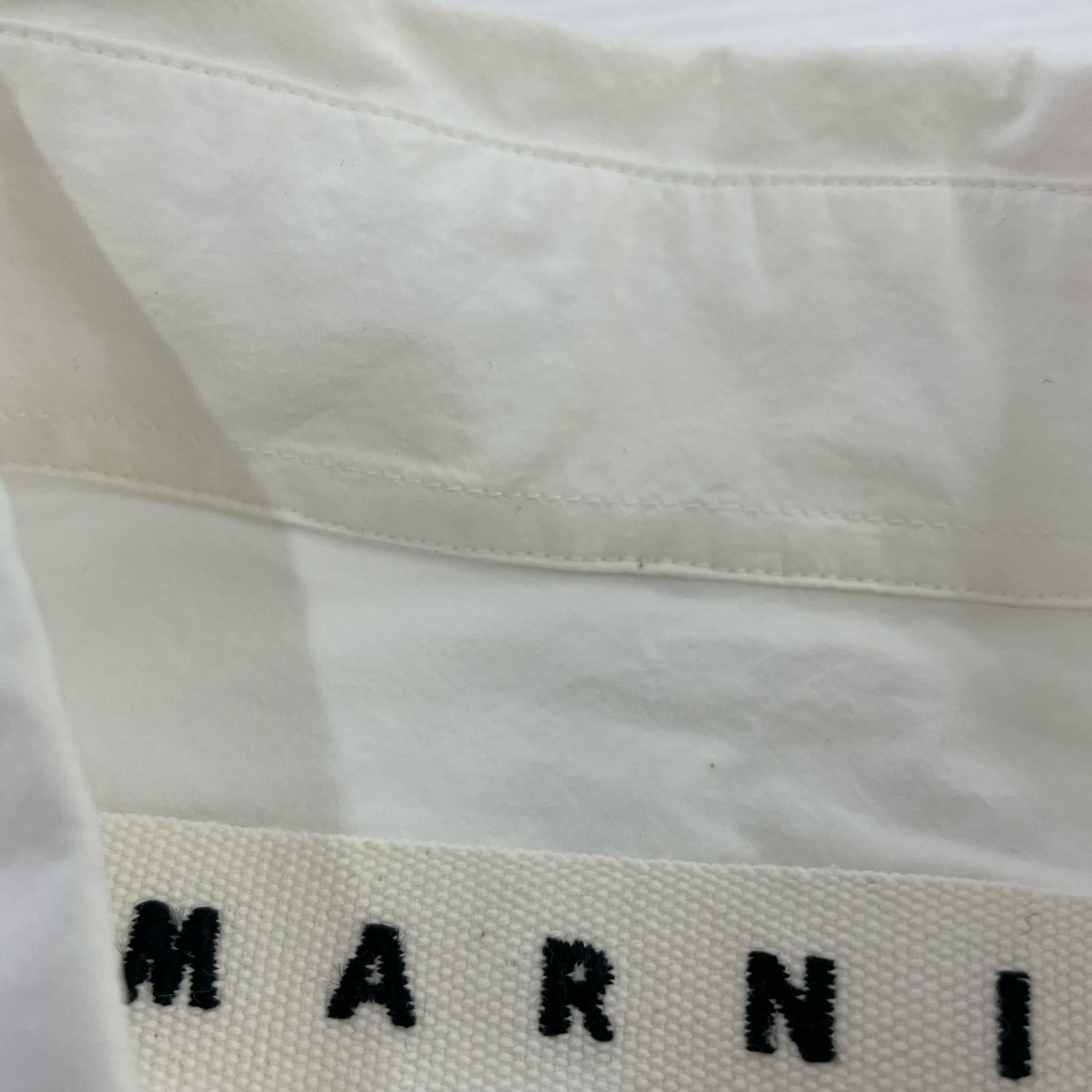 長袖シャツ MARNI ドローコードデザインシャツ 44 ホワイト 44 ホワイト
