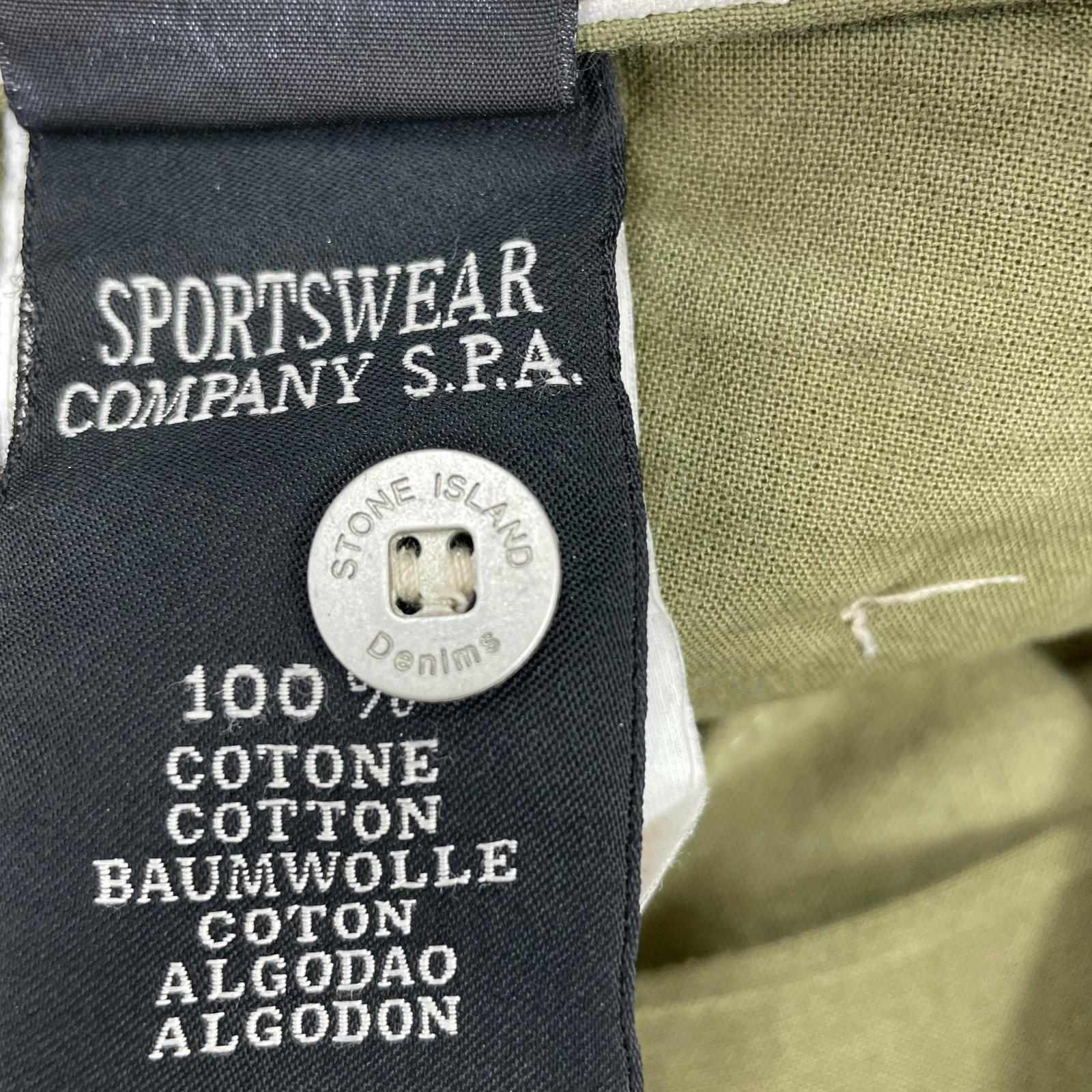 パンツ STONE ISLAND 06SS メタルボタンデザイントラウザー 30 オリーブ 30