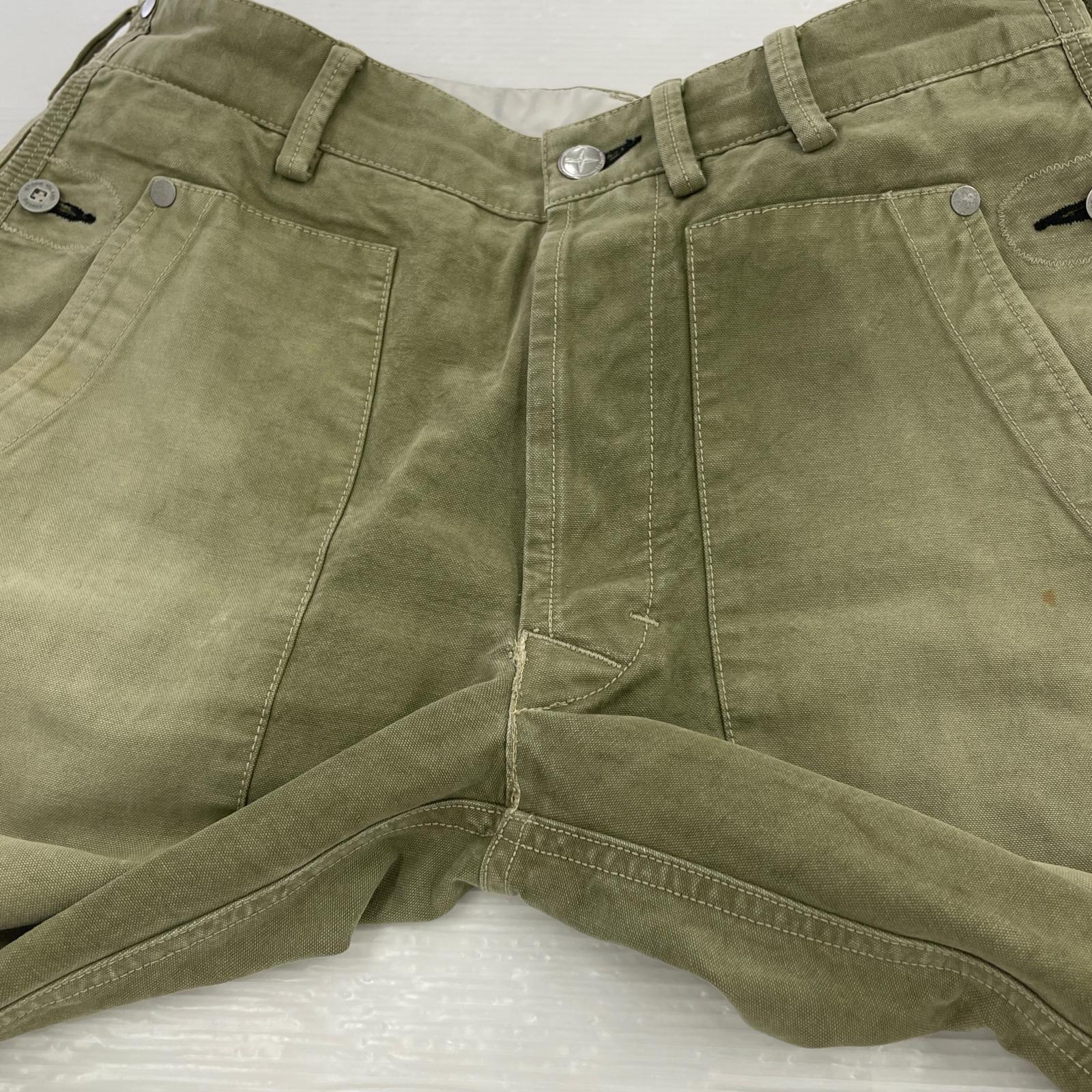 パンツ STONE ISLAND 06SS メタルボタンデザイントラウザー 30 オリーブ 30