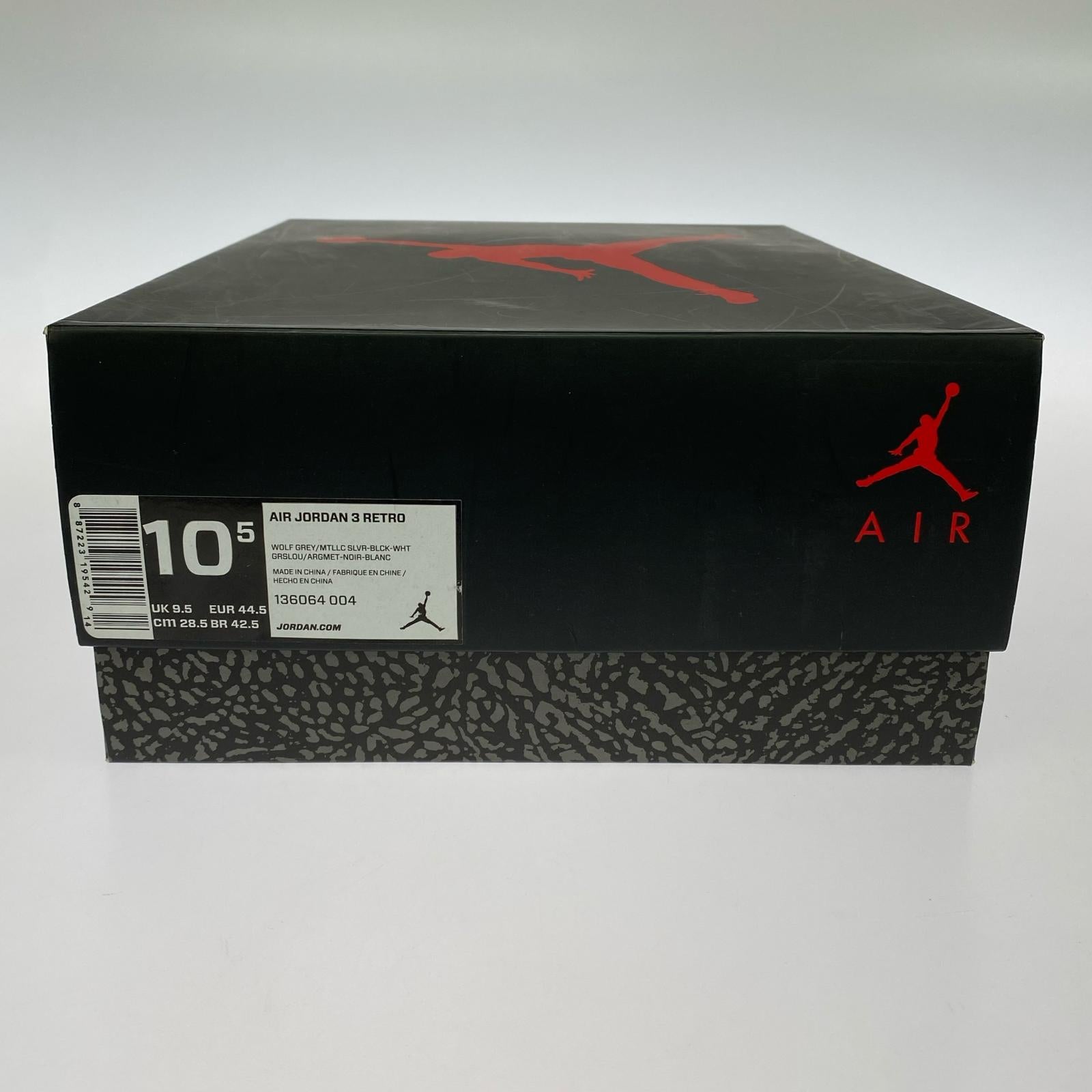 スニーカー JORDAN 3 RETRO 28.5cm 28.5cm (US10 1/2 UK10 EU47) グレー
