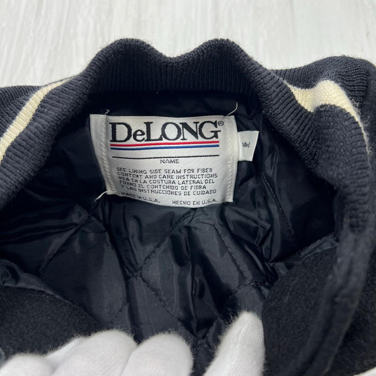 ジャケット DeLONG スタジャン 黒 M ブラック