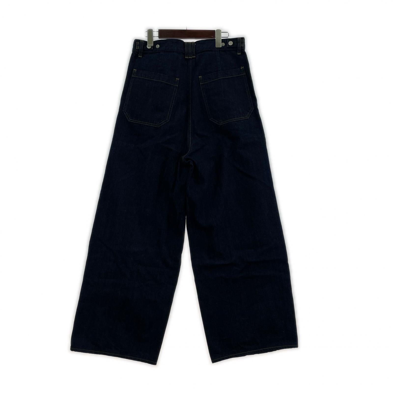 デニムパンツ Denim 3pleated Wide-leg Trousers 3 インディゴ 3