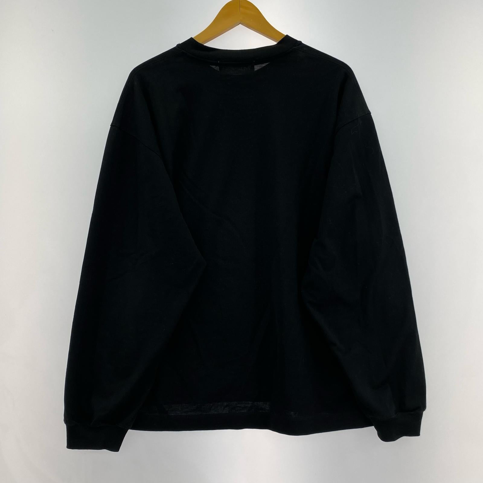 長袖Tシャツ cotton long sleeve t-shirt M ブラック