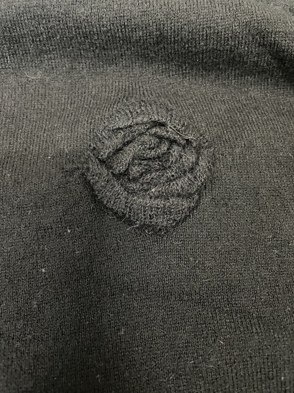 CHANEL 08AW コサージュ カシミヤ混ニット 46 黒 P33490K00905