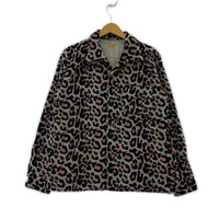 長袖シャツ STYLE EYES ベルベット レオパ シャツ M 黒 ピンク M