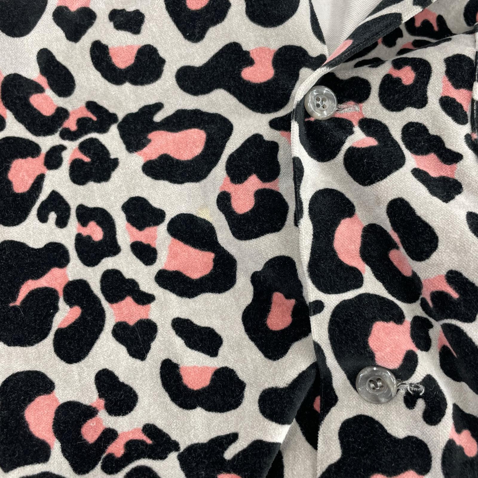 長袖シャツ STYLE EYES ベルベット レオパ シャツ M 黒 ピンク M