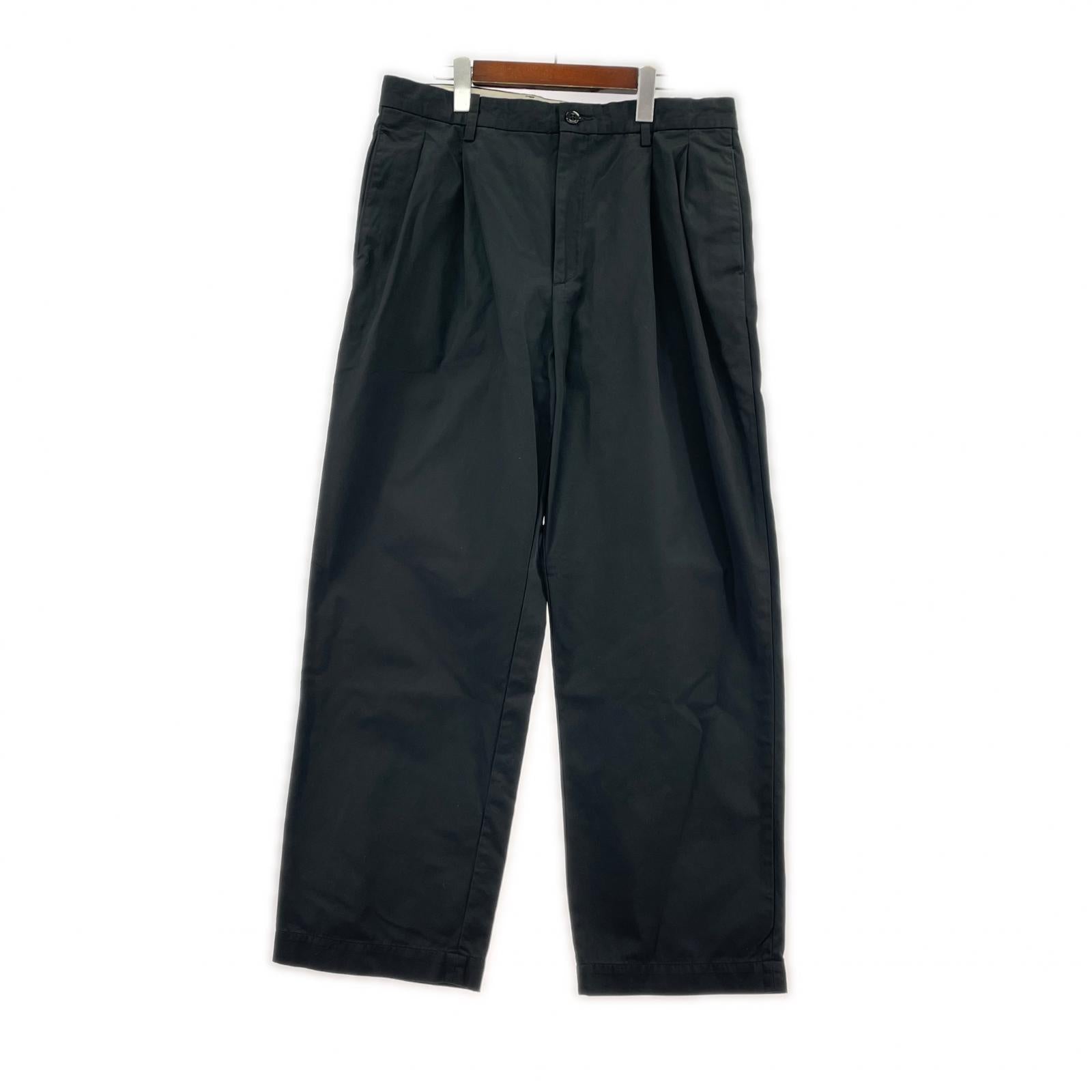 パンツ DOUBLE PLEATED CHINO TROUSERS ブラック