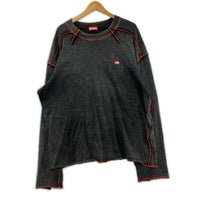 長袖Tシャツ T-WEEK-LS アウトシーム 黒 L ブラック